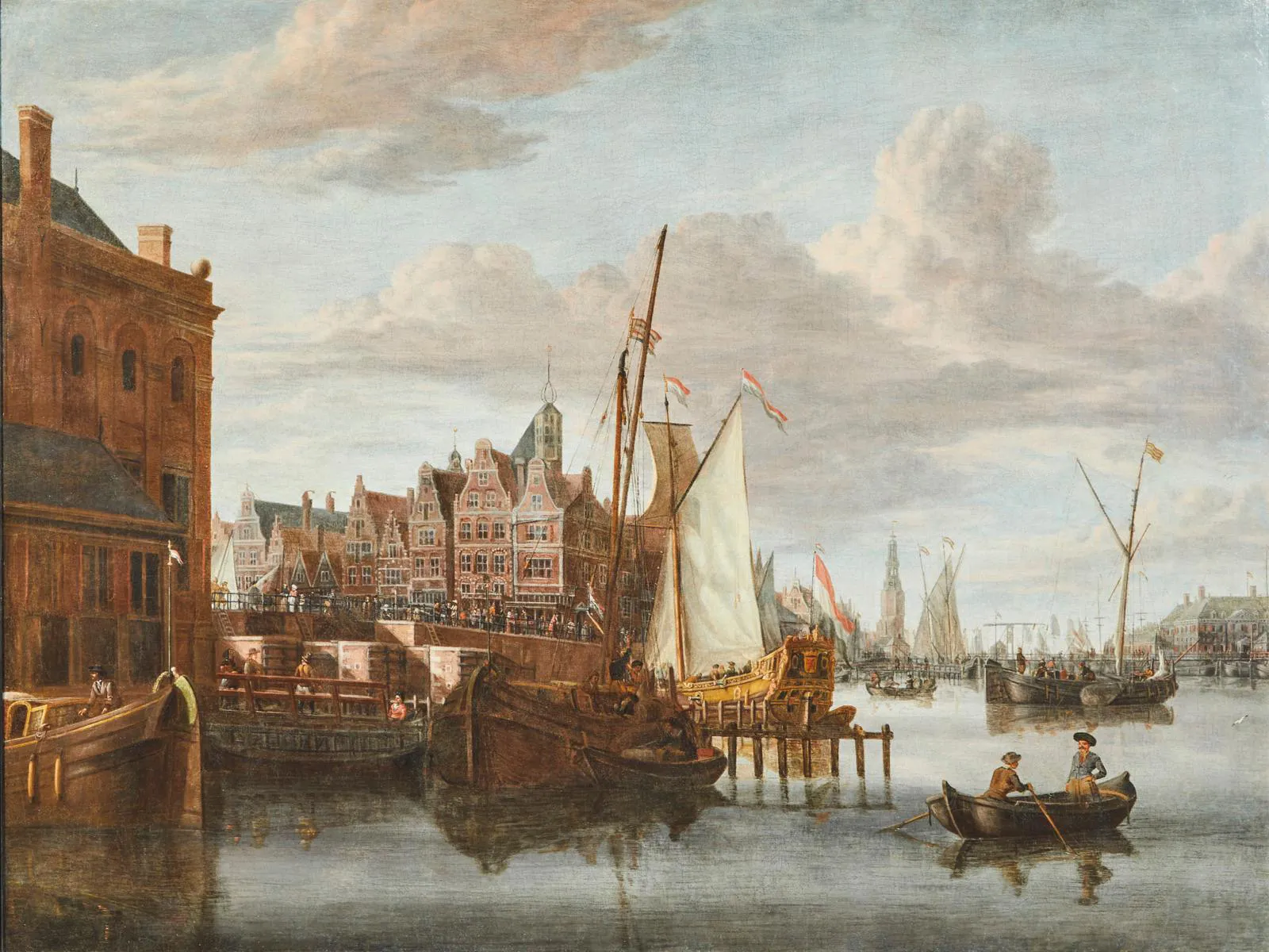 Amsterdam water trade historical scene
