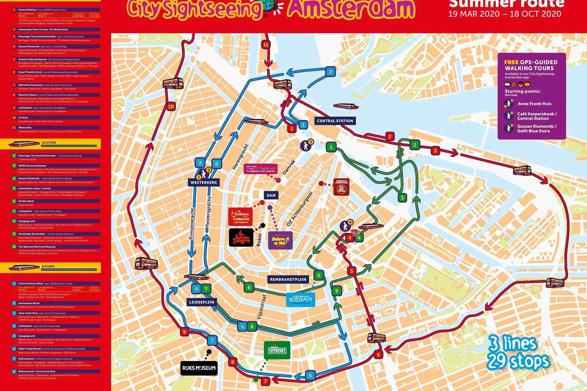 Amsterdam sightseeing map