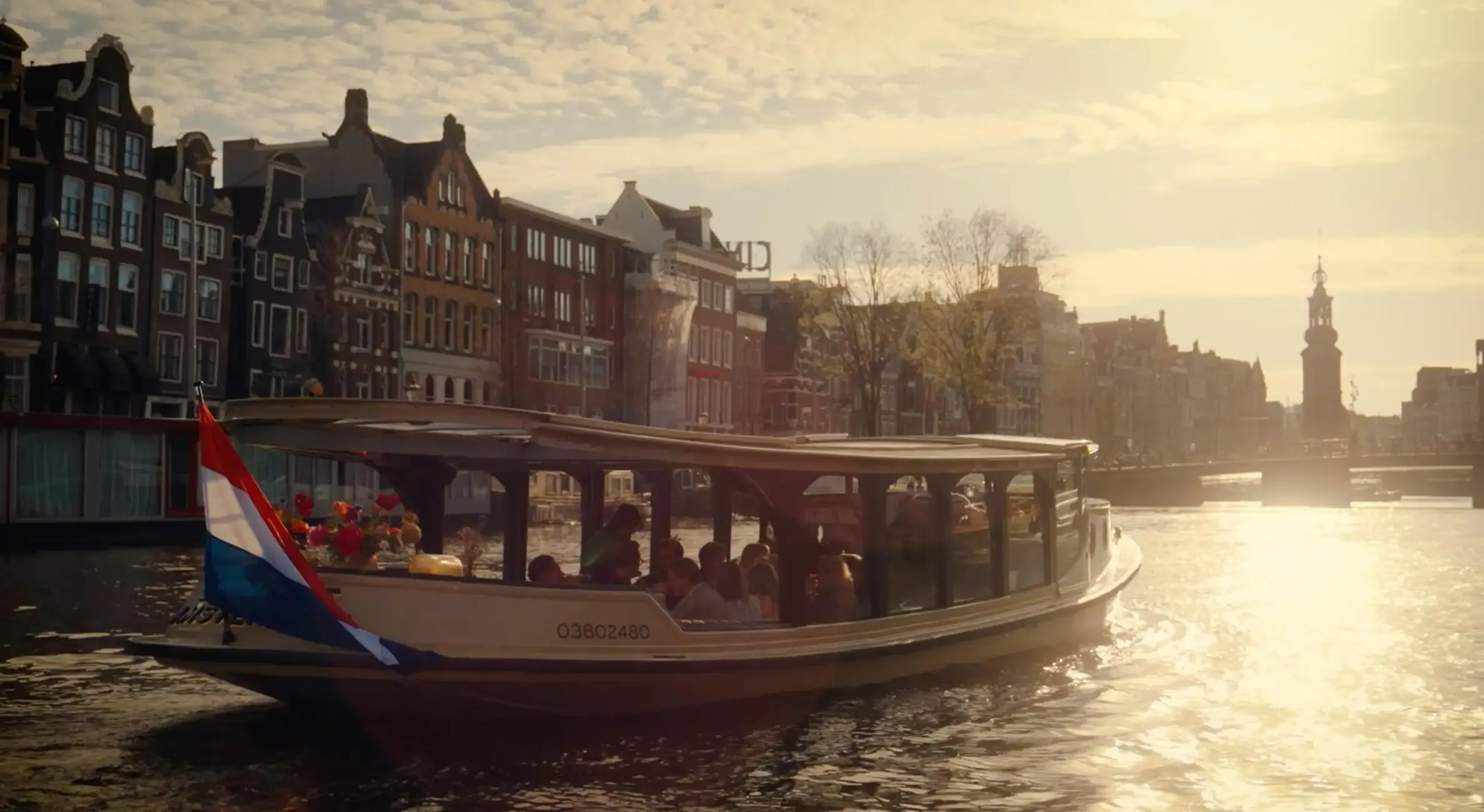 Boat on Amsterdam canal