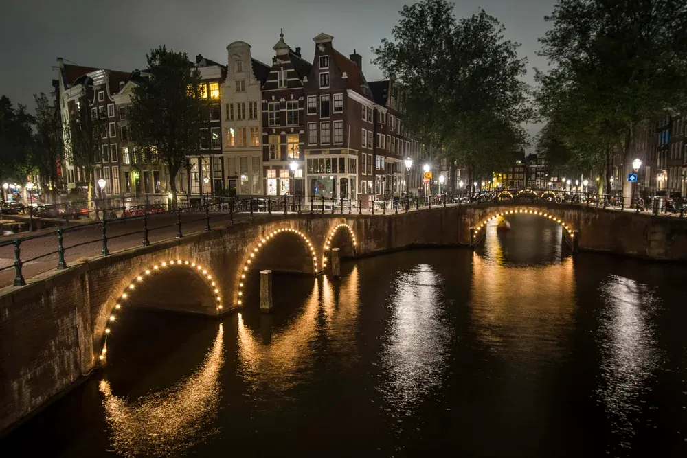 15 bridges view in Amsterdam