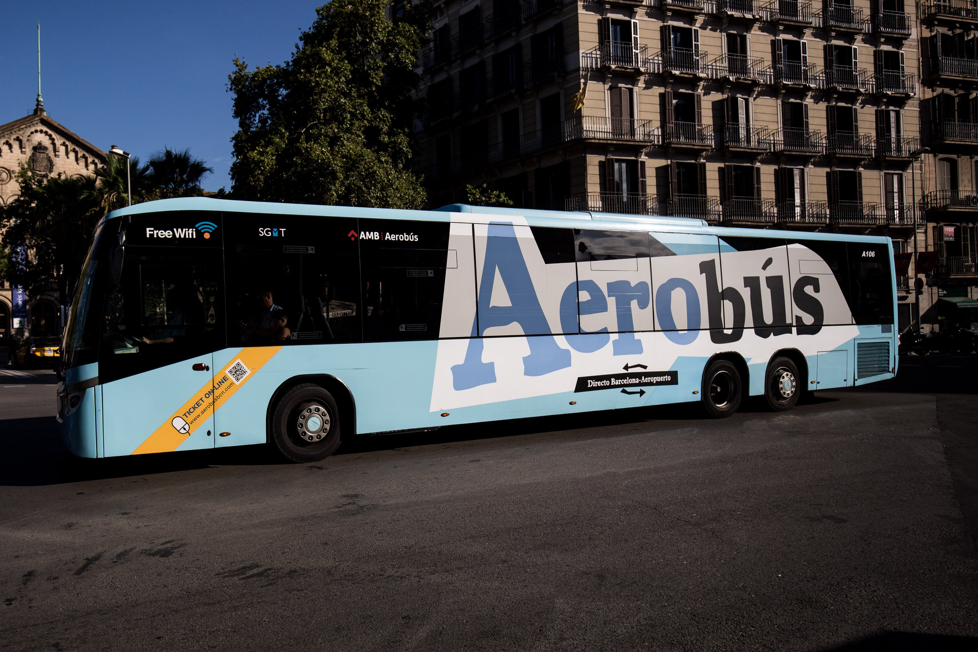 Aerobus route in Barcelona