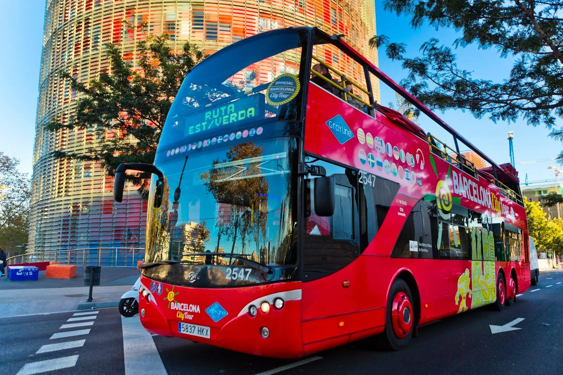 Double-decker bus touring Barcelona