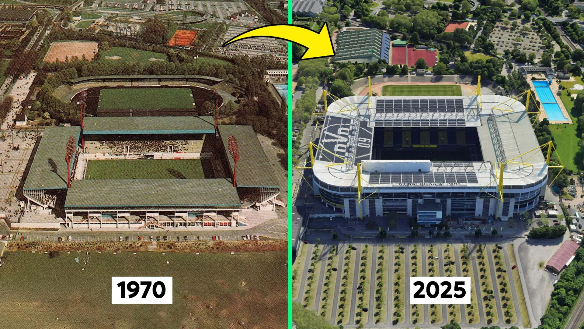 Visual timeline of Camp Nou's transformation over the years