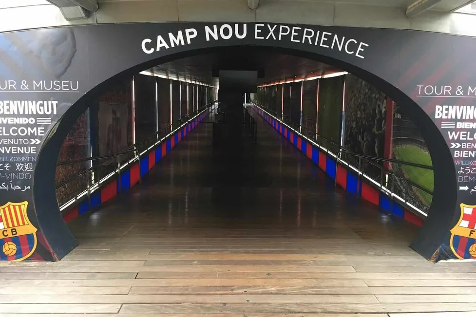 Visitors walking inside the Camp Nou Experience tour