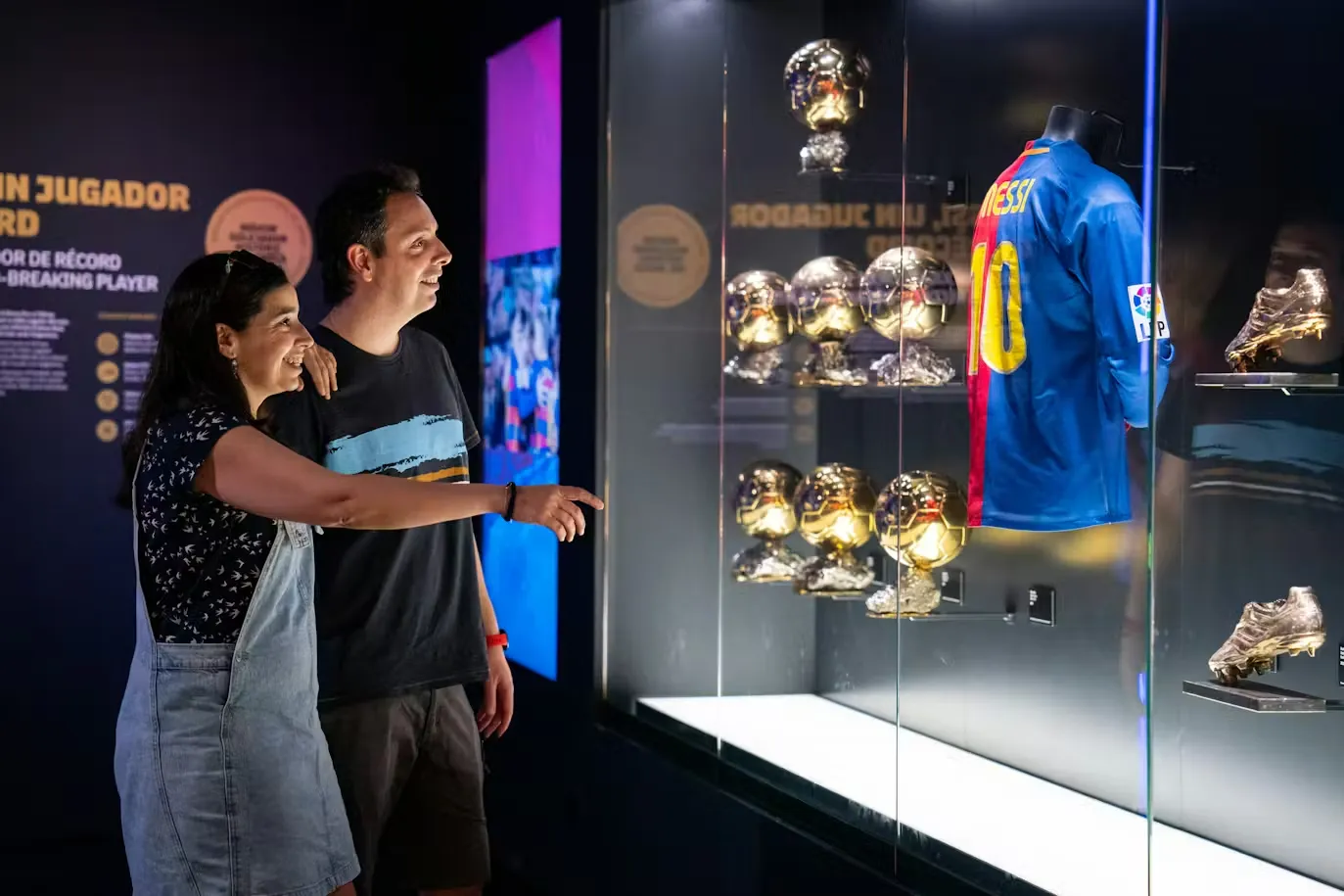Lionel Messi's shirt and Ballon d'Or displayed at Camp Nou museum