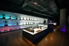Interior of the FC Barcelona museum at Camp Nou