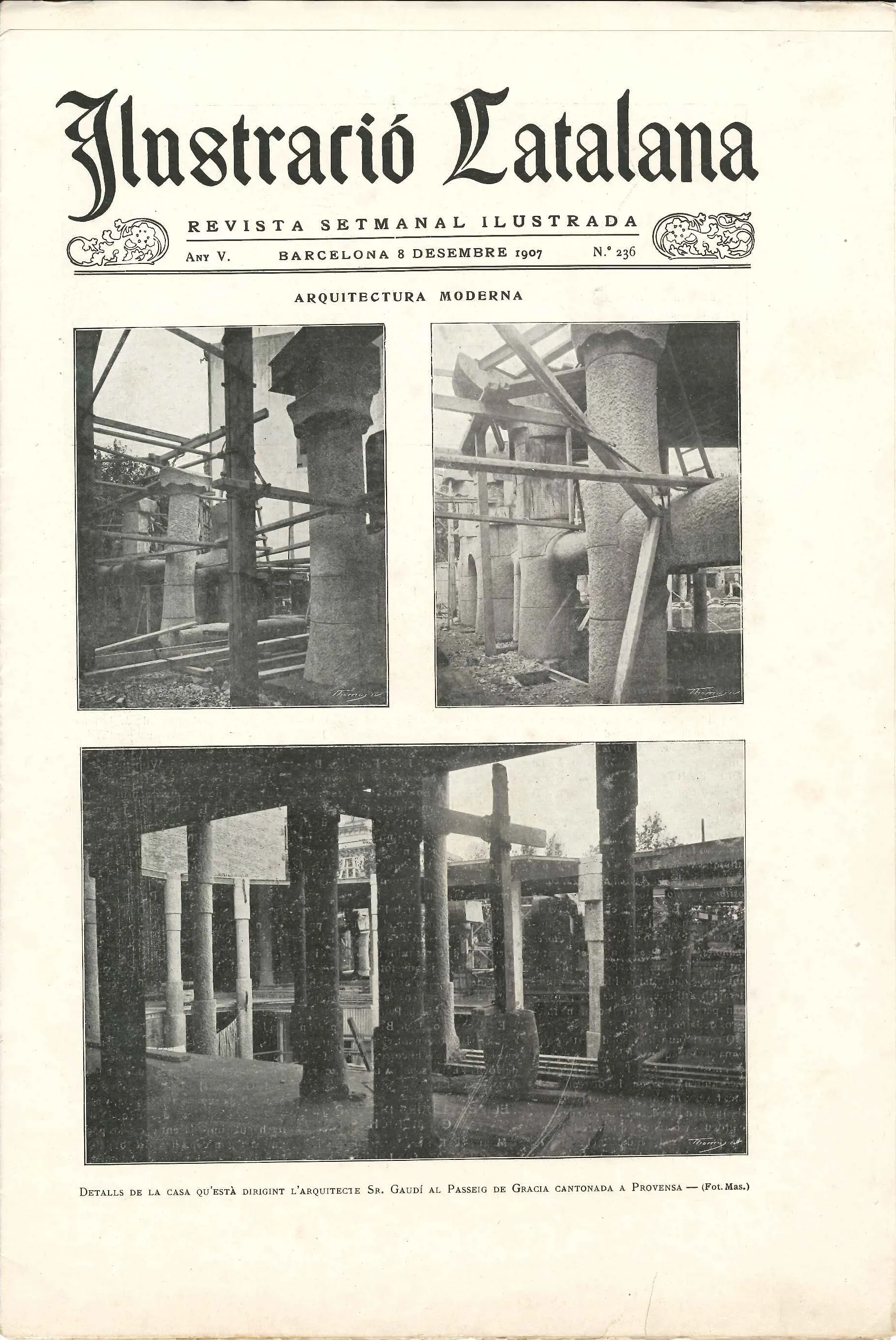 Historical Newspaper on Casa Milà Construction