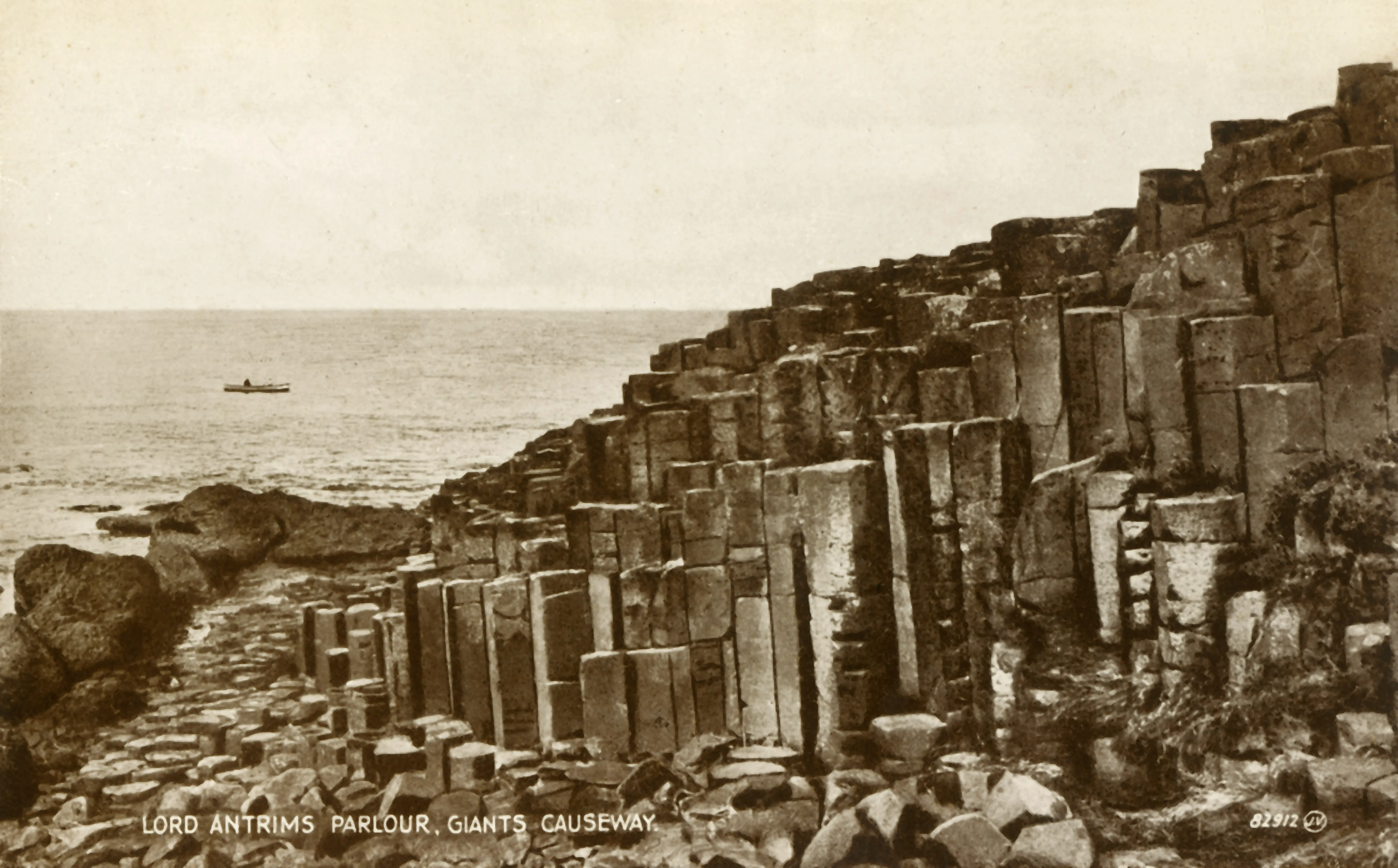 Historic 1848 photograph of Giant's Causeway