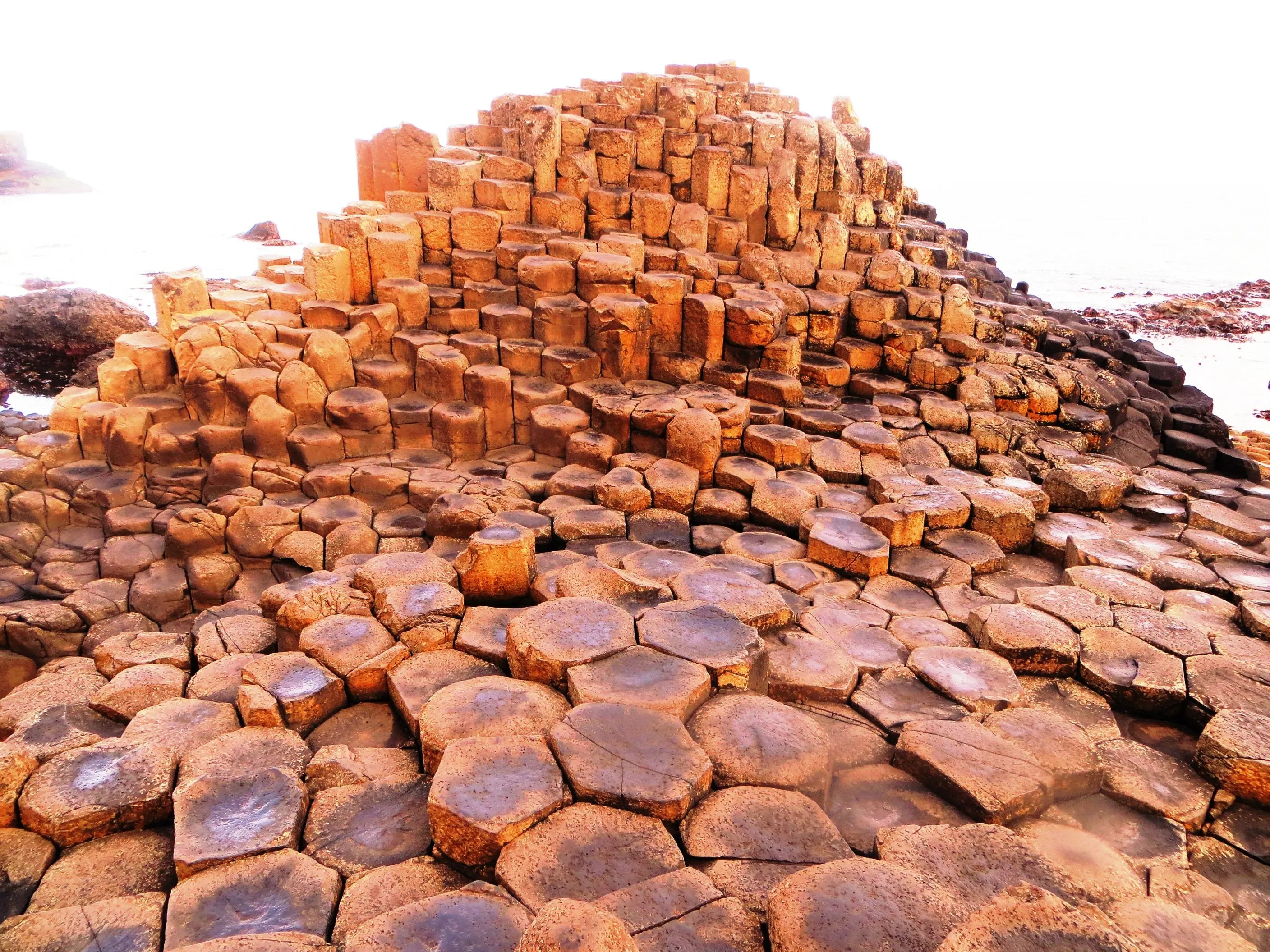 Hexagonal stone formations at Giant's Causeway