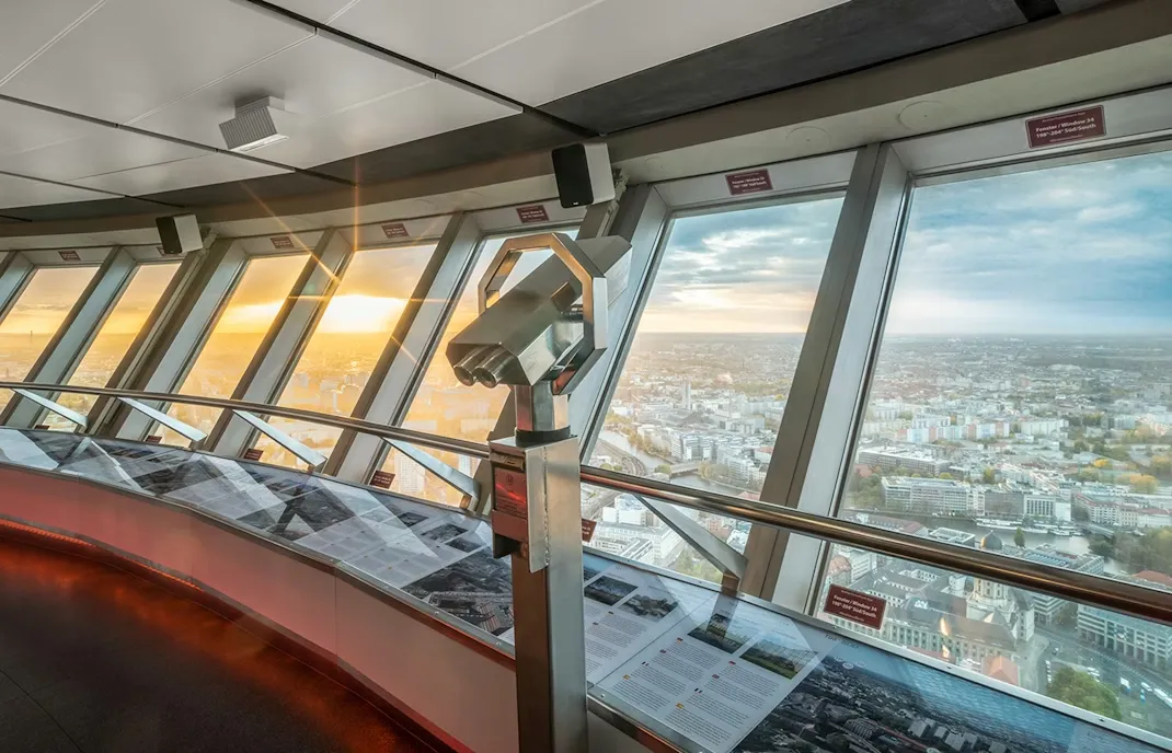 Binocular viewer inside the Berlin TV Tower