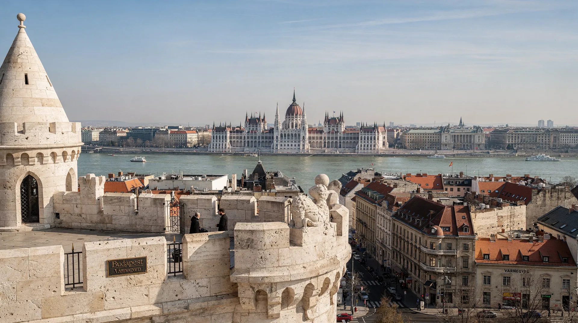 Buda Castle and Danube river view in Budapest
