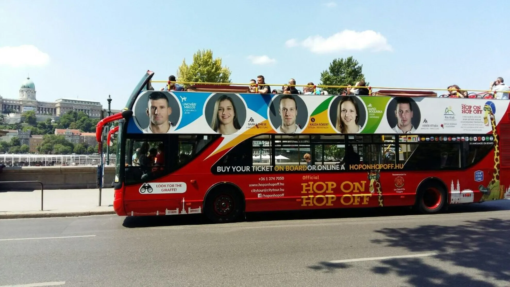 Budapest hop-on hop-off bus on city route