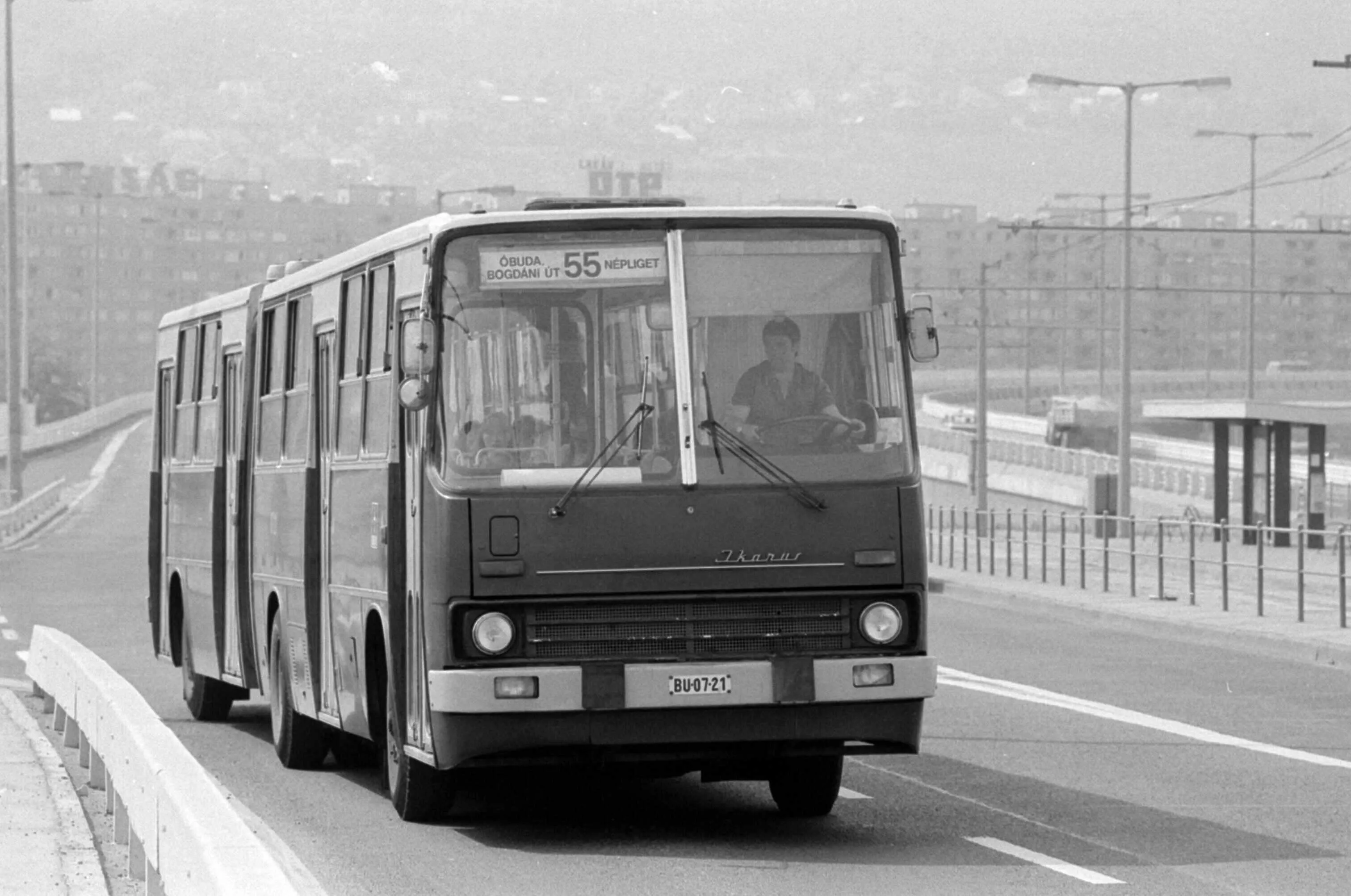 Vintage Ikarus 280 bus in Budapest in the 1970s