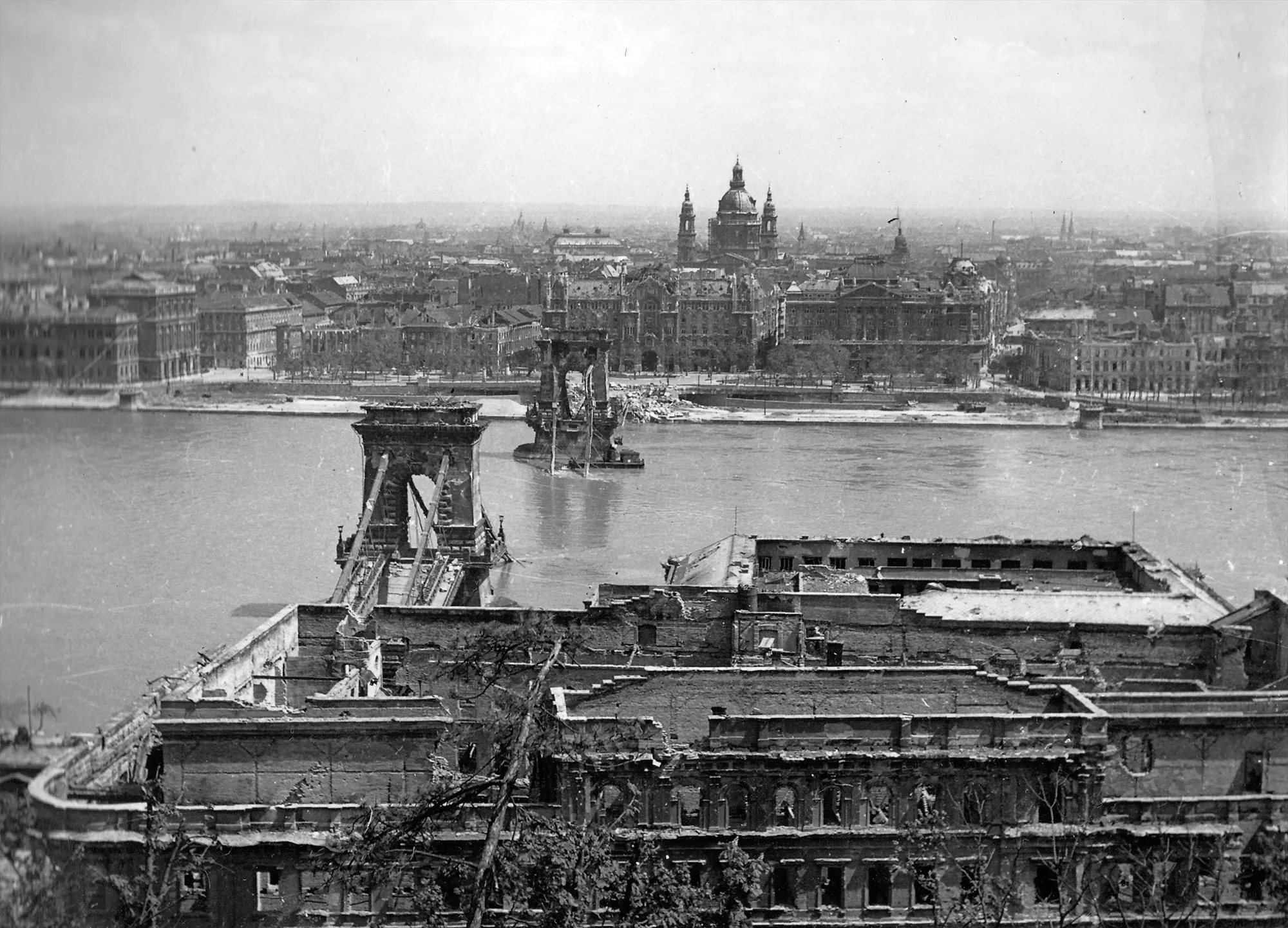Budapest city scene from 1945