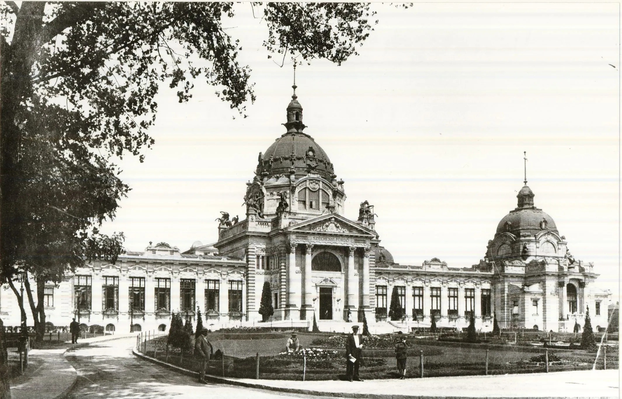 Historic Neo-Baroque architecture and courtyard of Széchenyi Baths