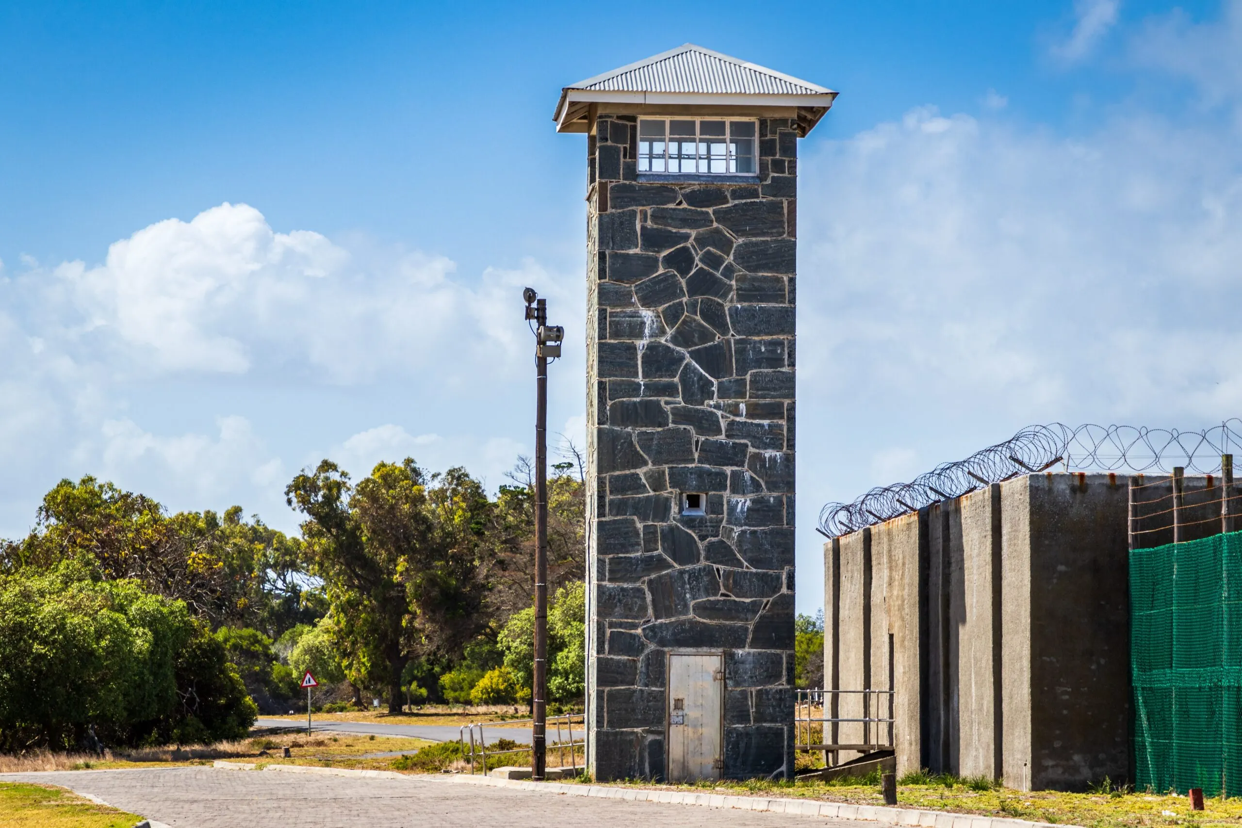 Guard tower overlooking the prison grounds on Robben Island