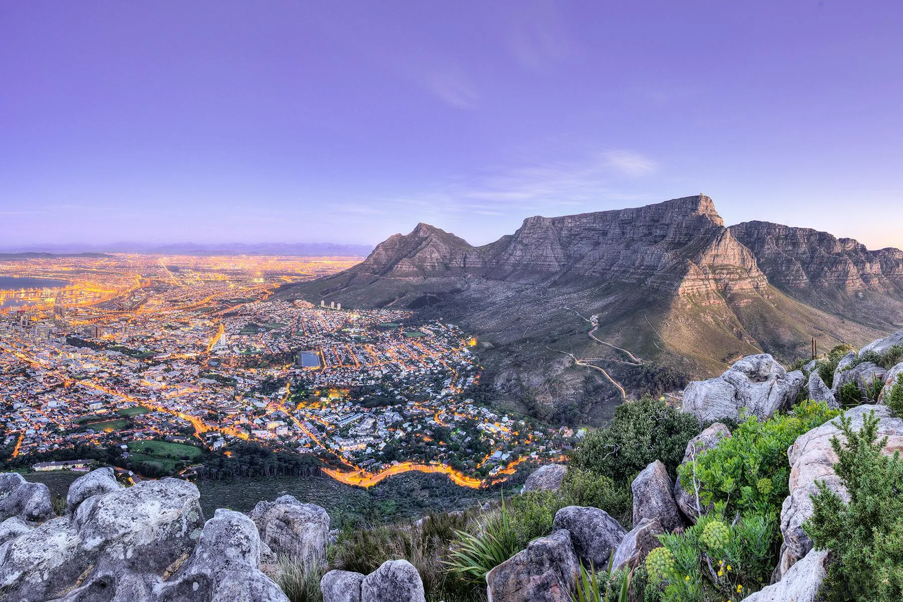 Panoramic Cape Town view from Table Mountain