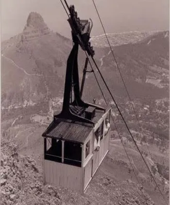 One of the first Table Mountain cable cars from the 1950s