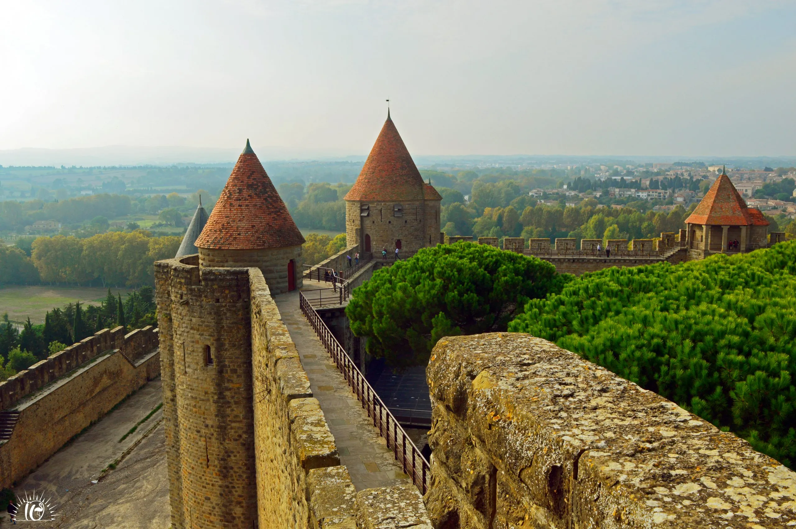 Catwalk along Carcassonne's ramparts