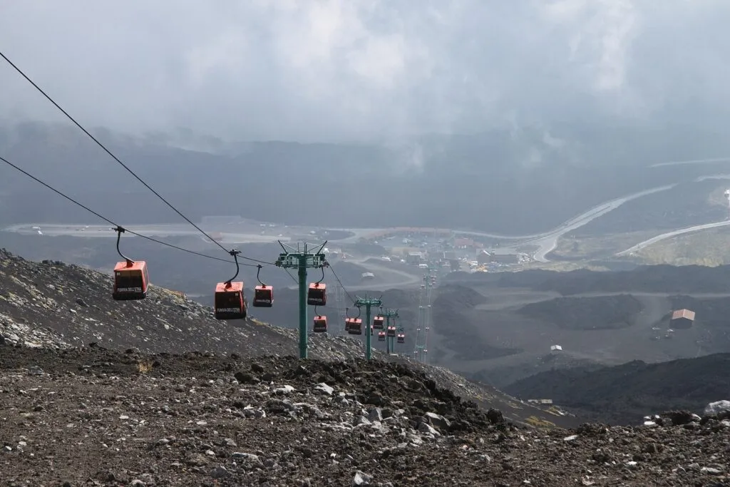 Top view from the Etna cableway
