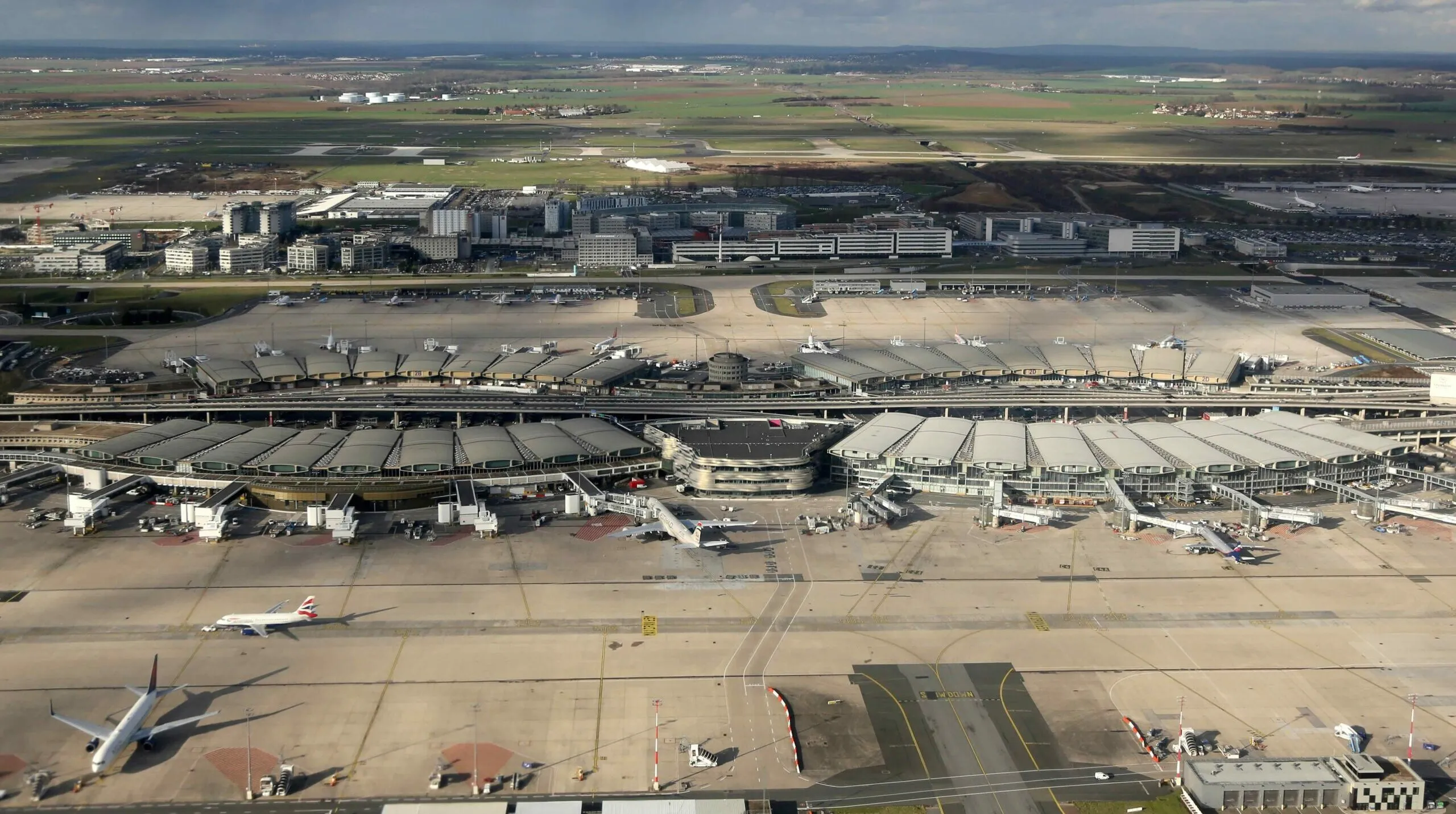 Aerial view of Paris Charles de Gaulle Airport