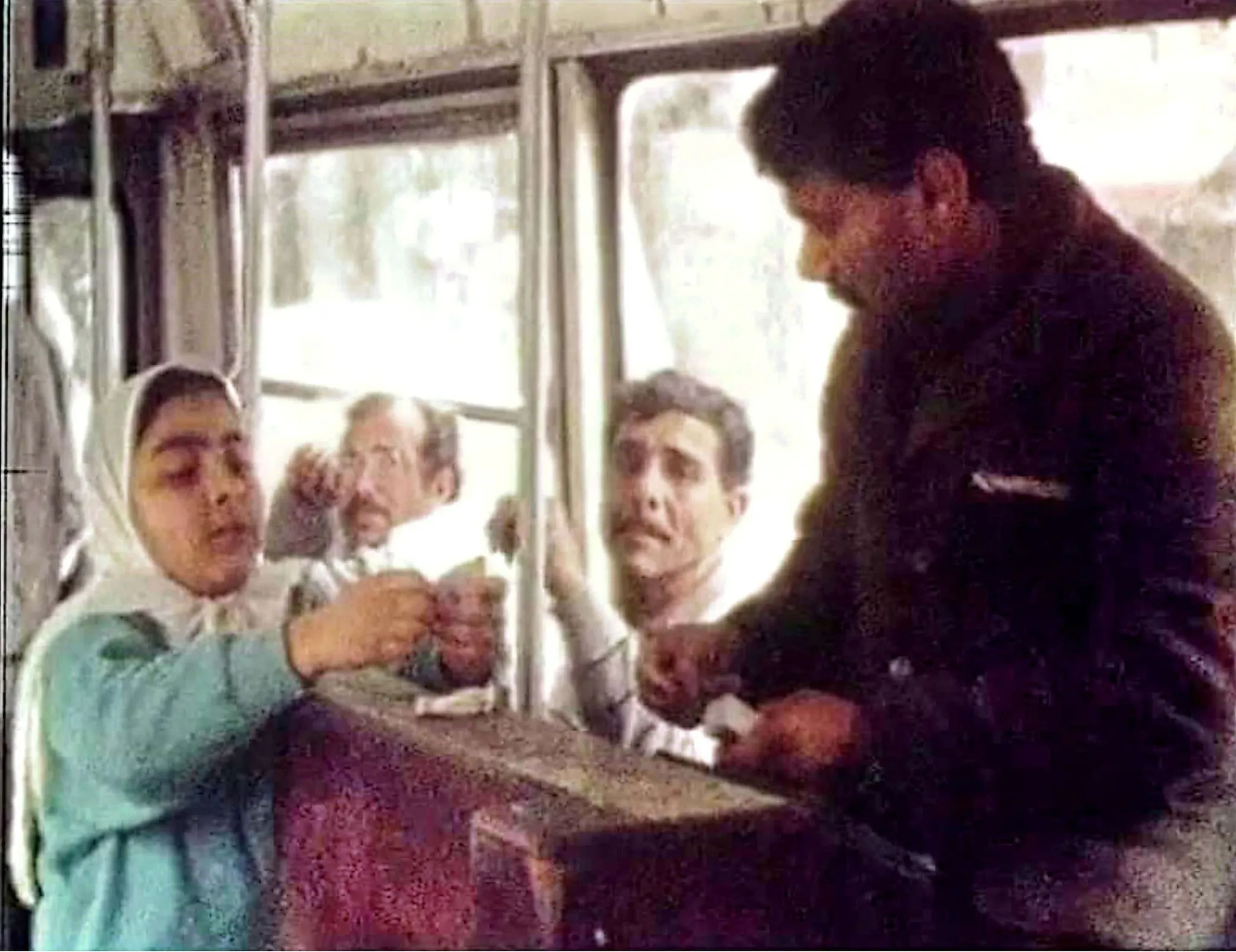 Ticket seller on tram, 1980