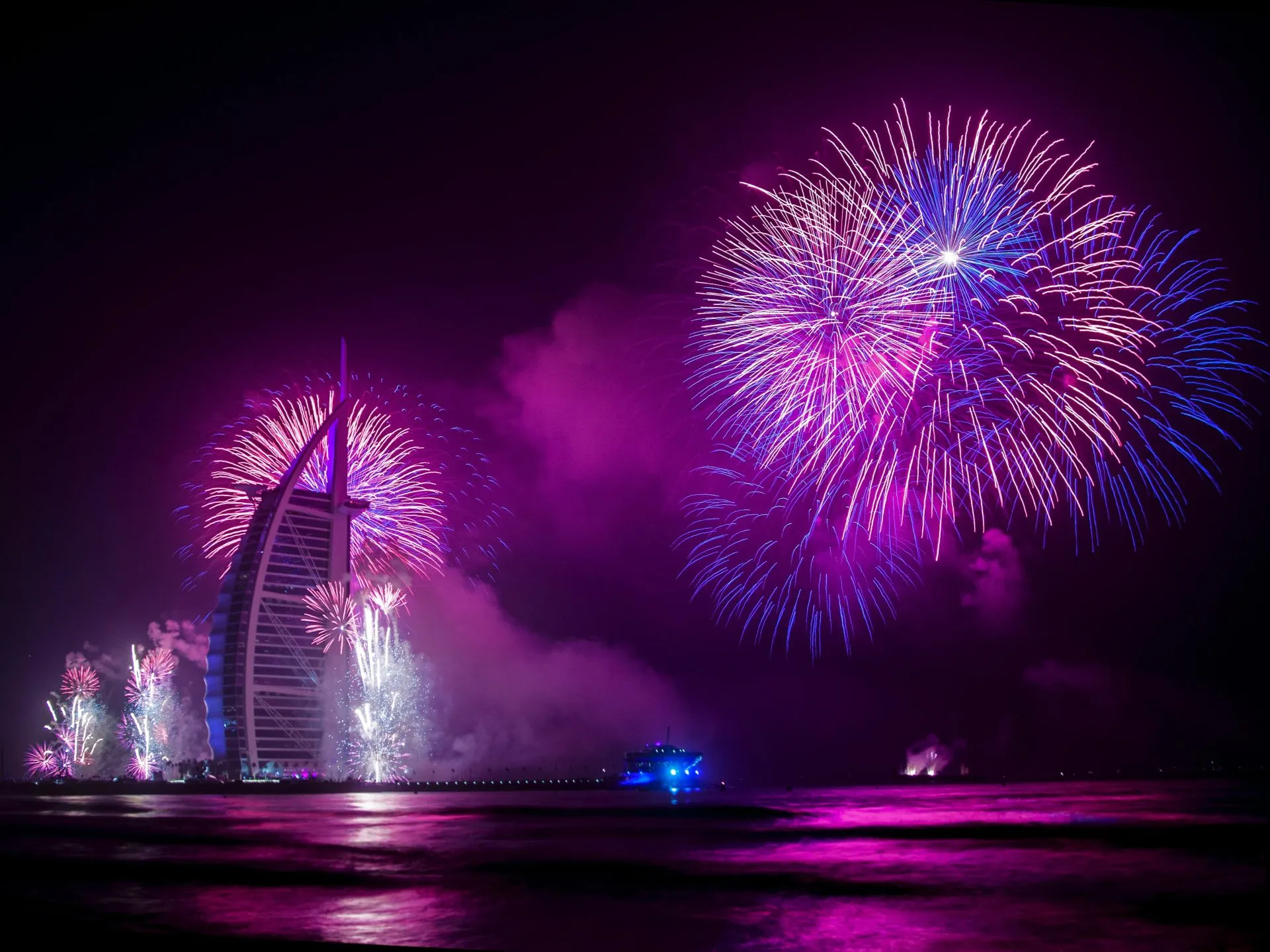 Fireworks celebration at Burj Al Arab