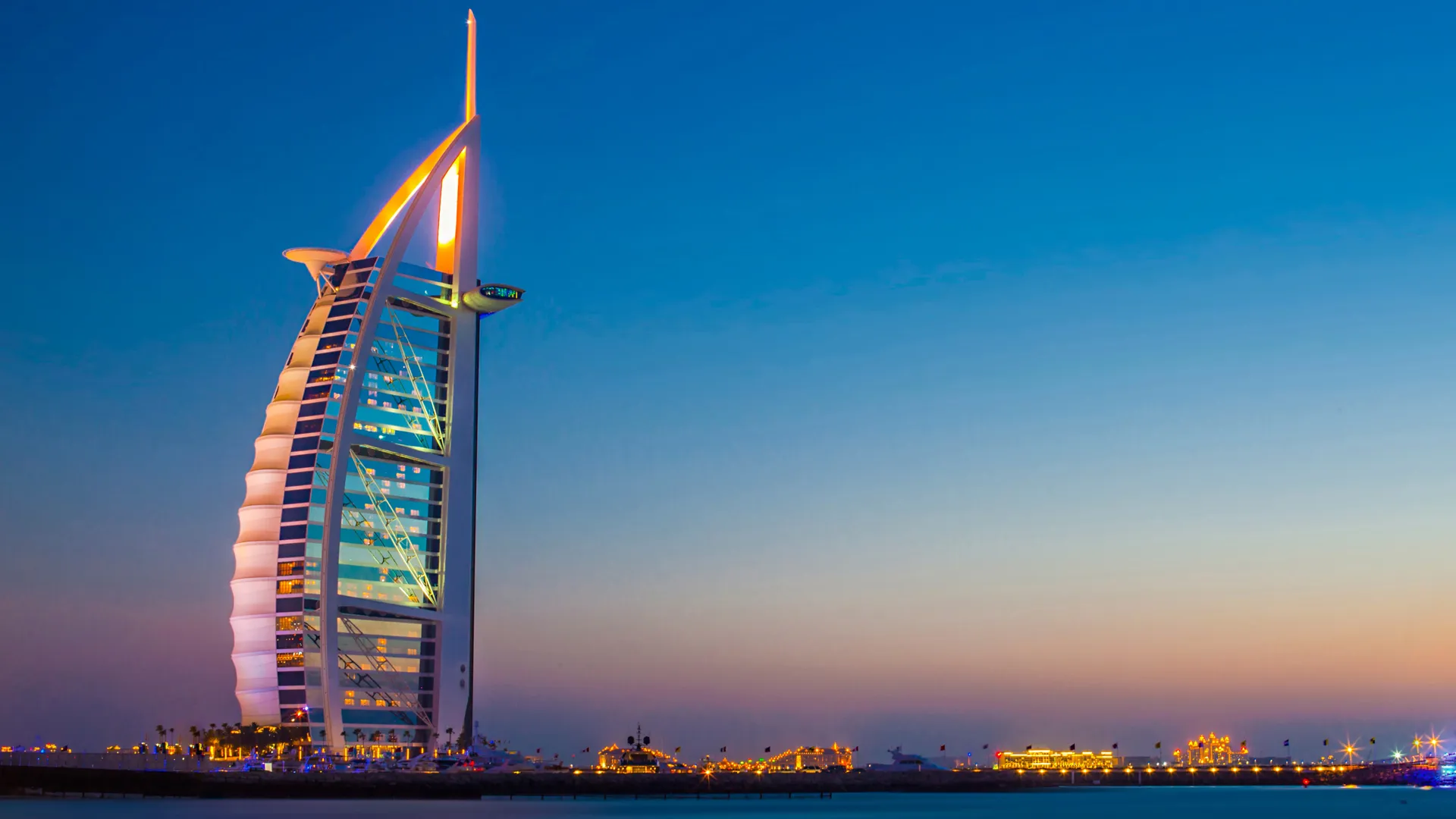 Burj Al Arab illuminated at night