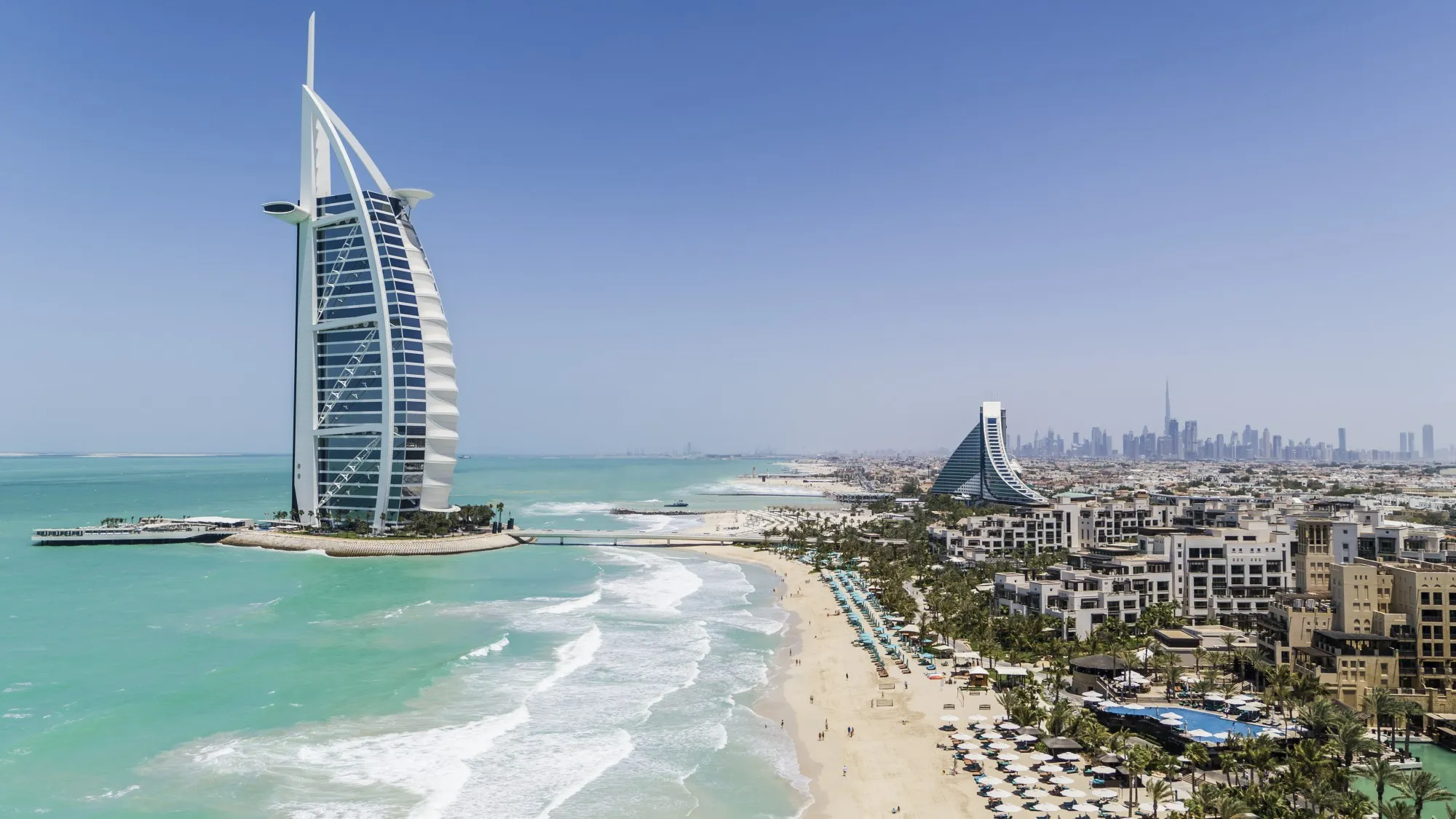Beach shore view near Burj Al Arab