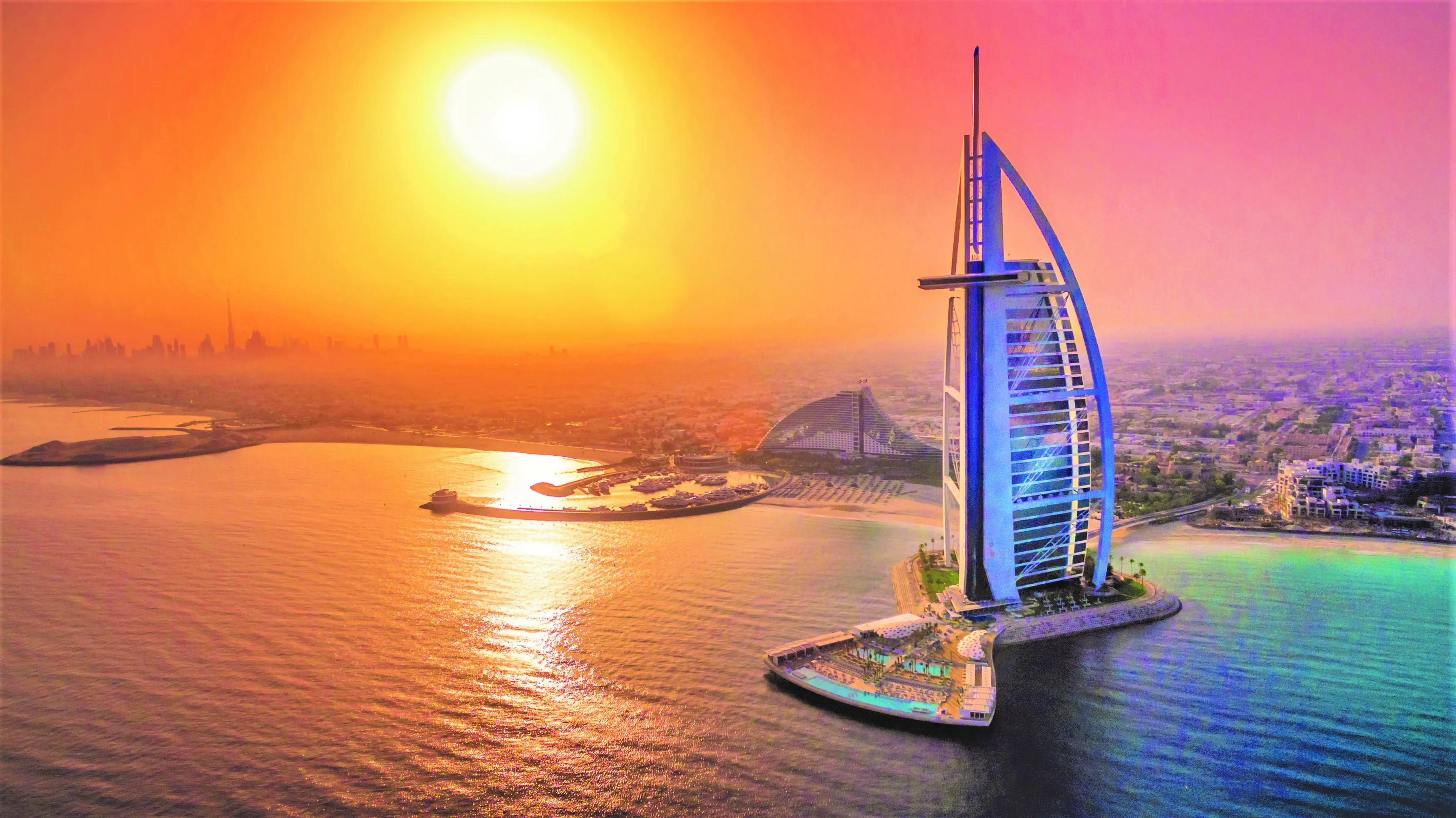 Sunset sea view of Burj Al Arab