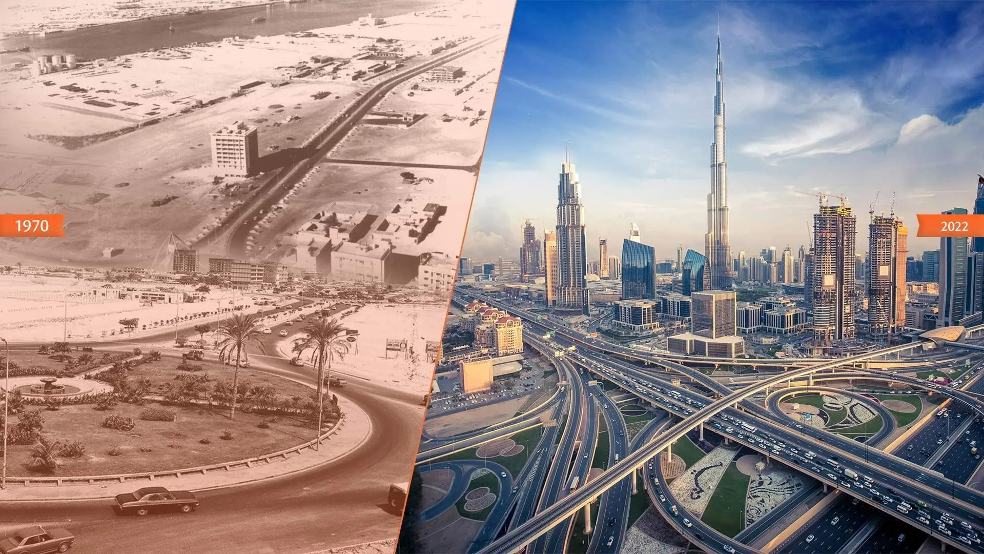1991 vs 2017 Dubai skyline