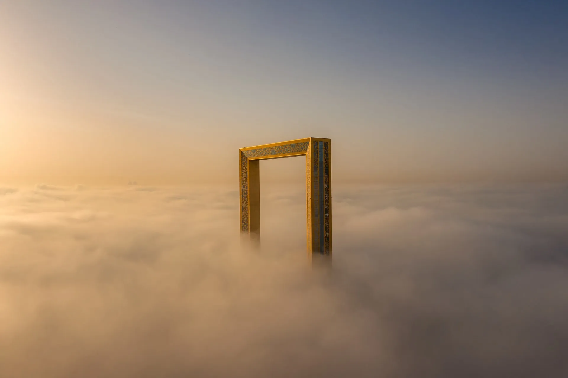 Ground clouds around Dubai Frame
