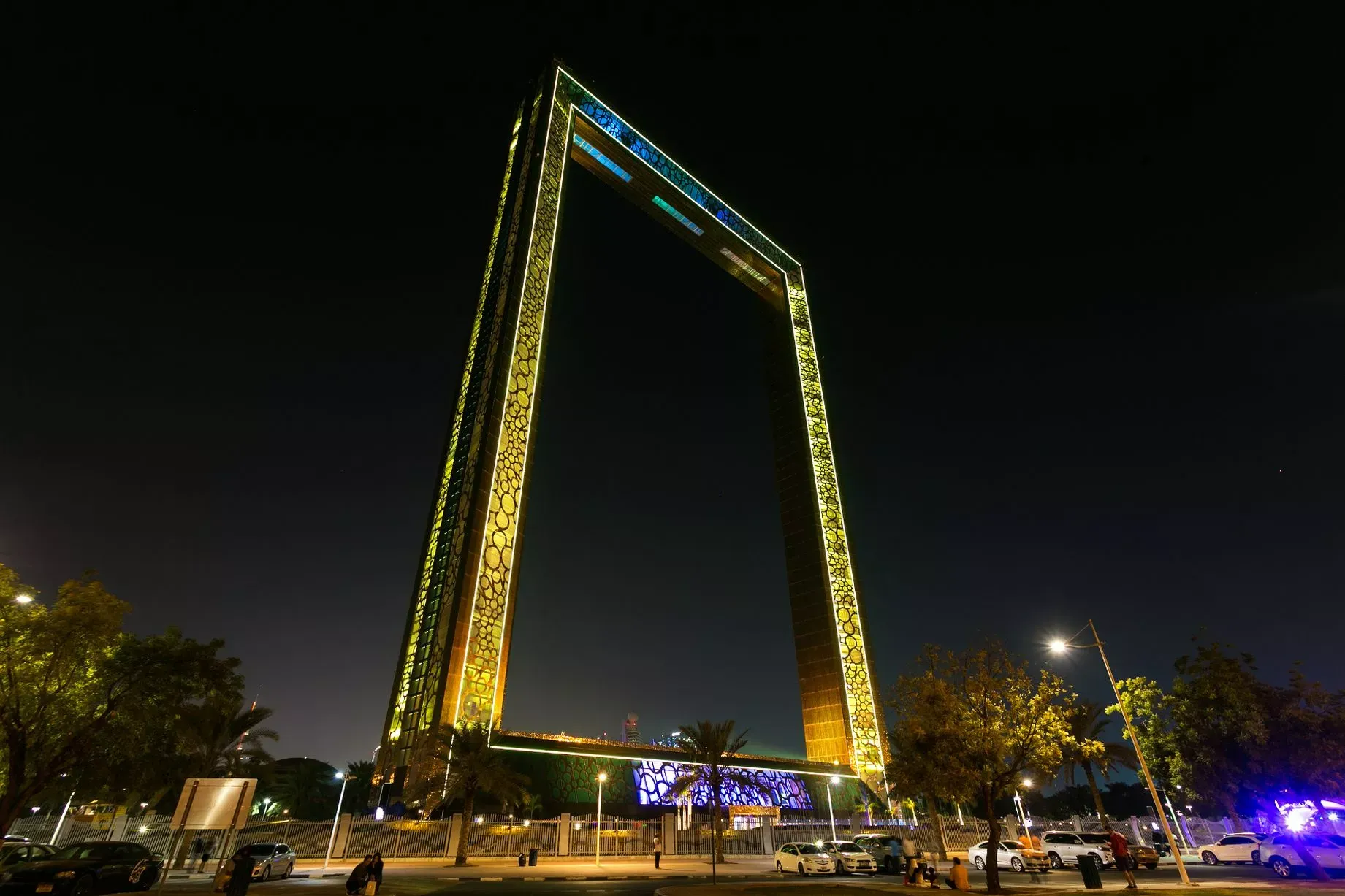 Night view of Dubai Frame