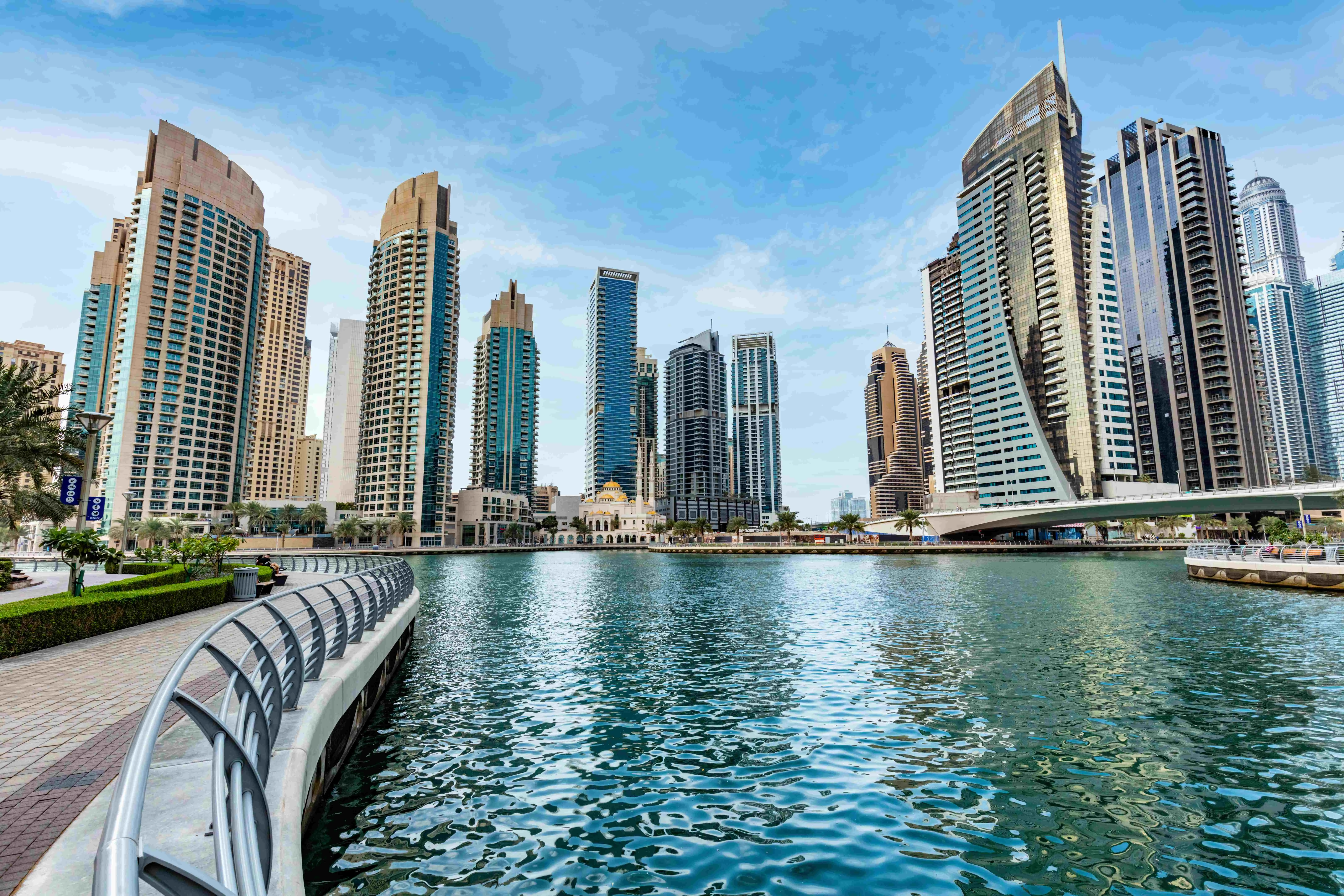Calm waters of Dubai Marina