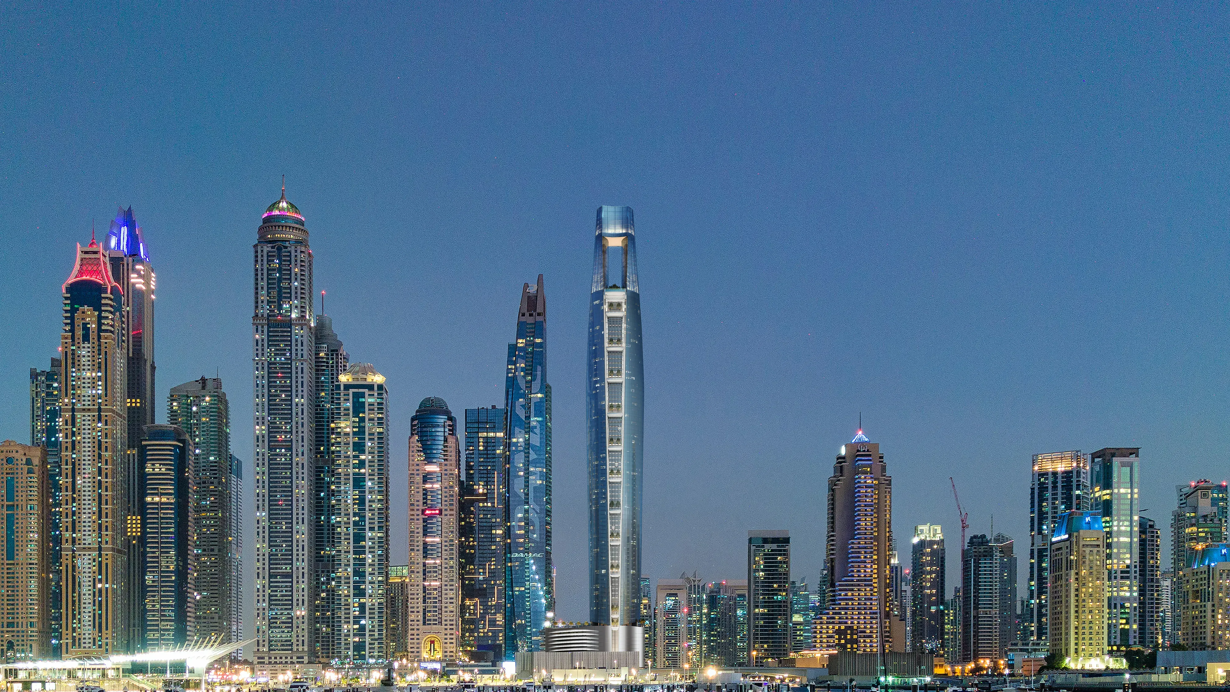 Dubai skyline at night