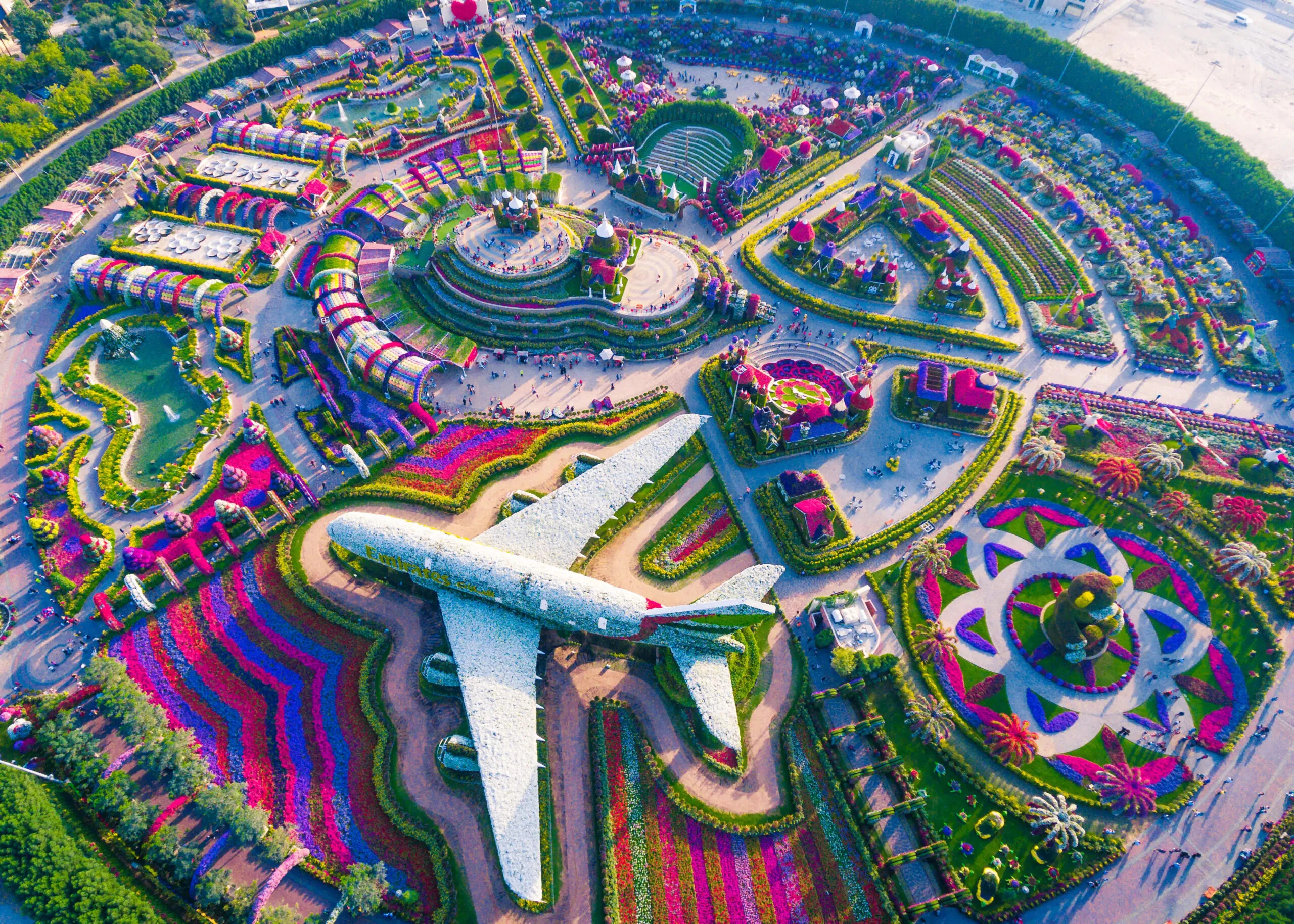 Dubai Miracle Garden aerial view