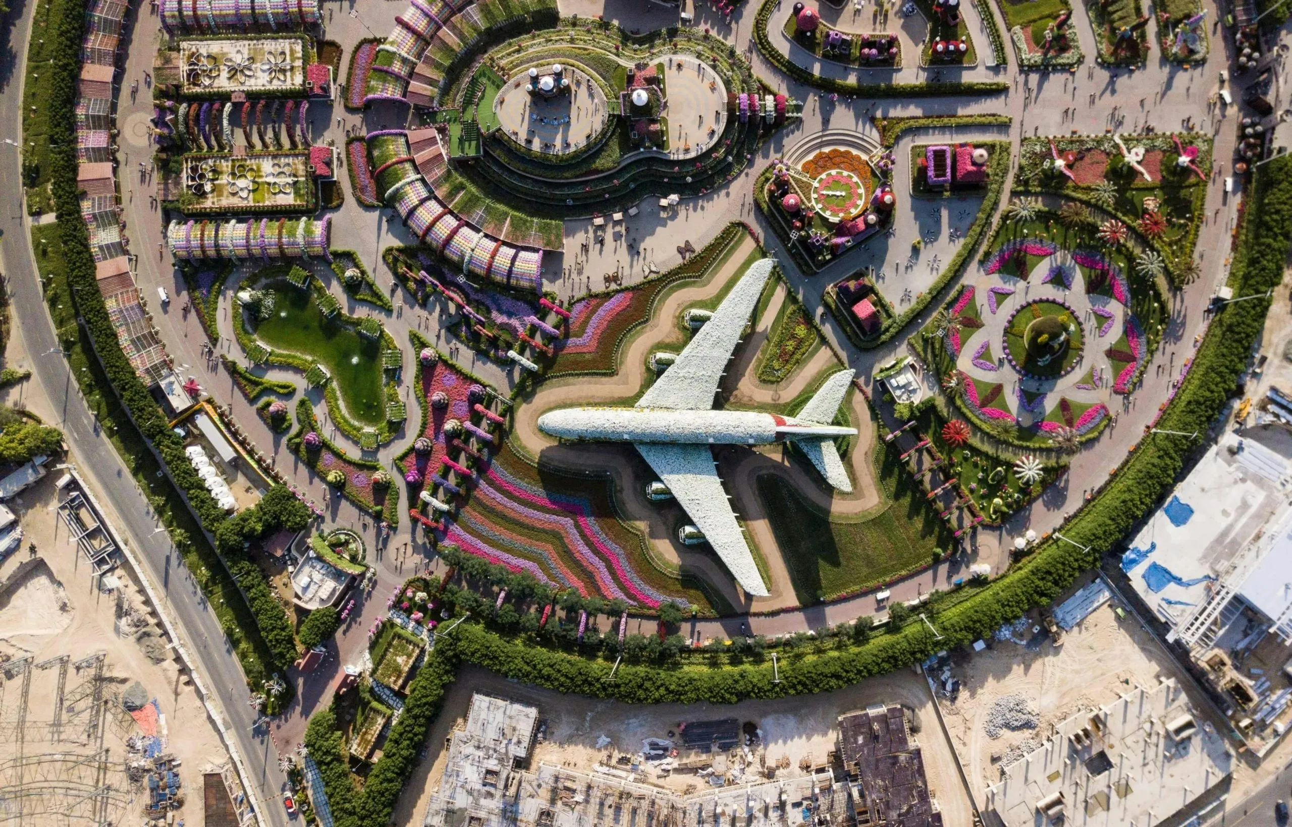 Aerial view of Dubai Miracle Garden