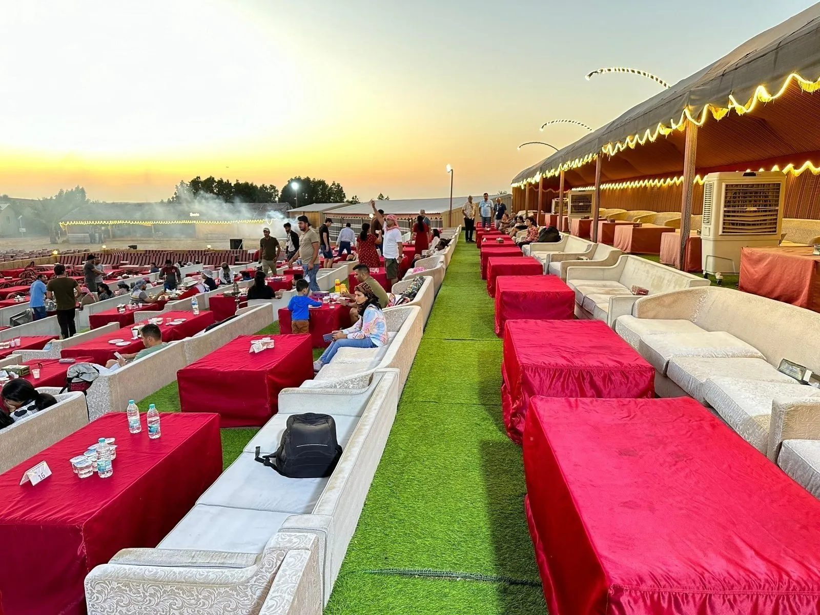 BBQ dinner at a Dubai desert safari camp