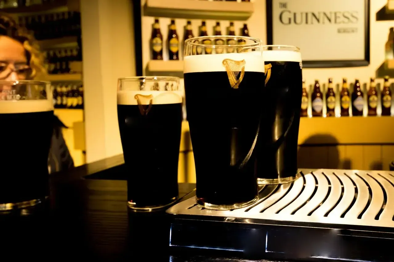 Freshly poured pints of Guinness