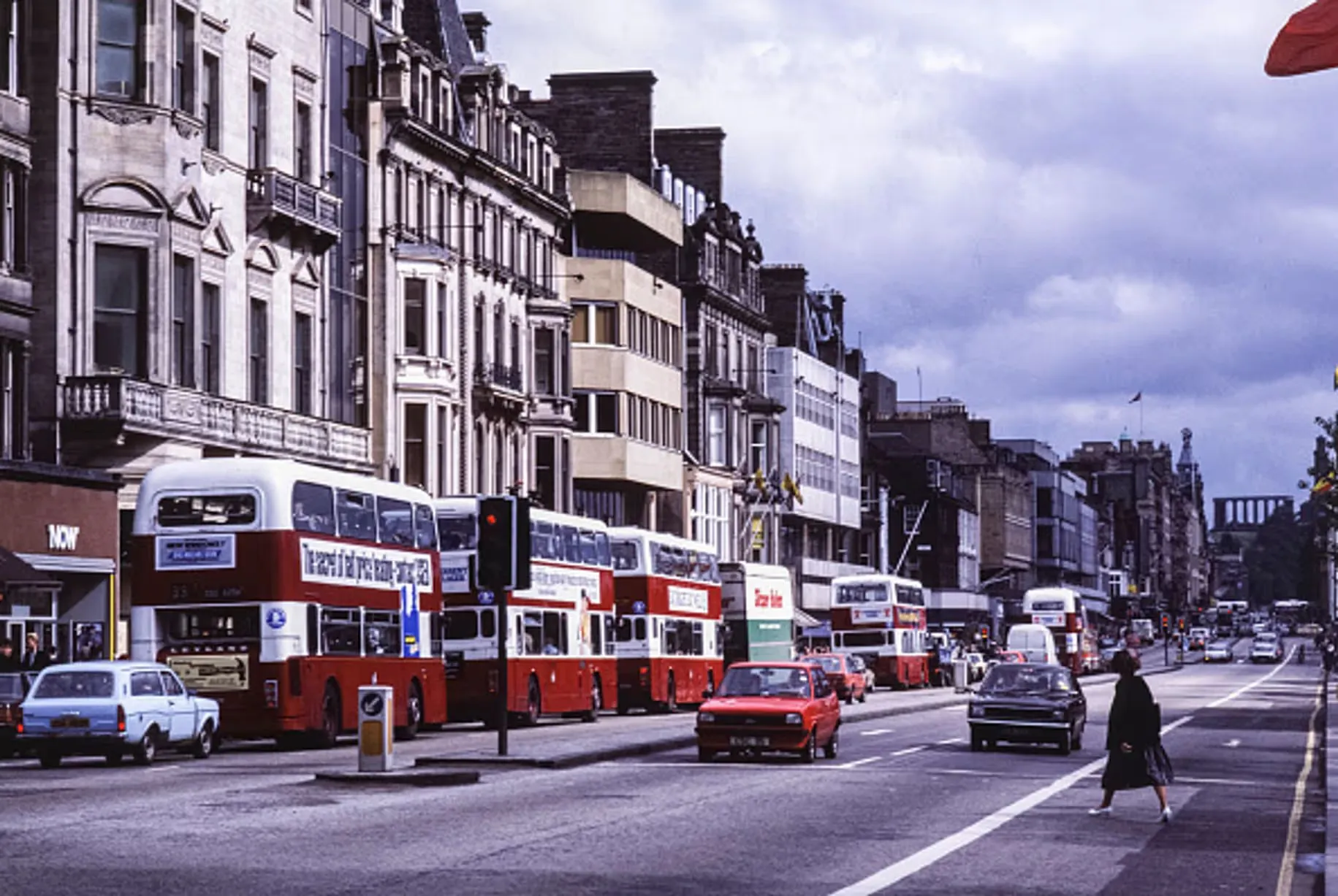 Row of double-decker buses