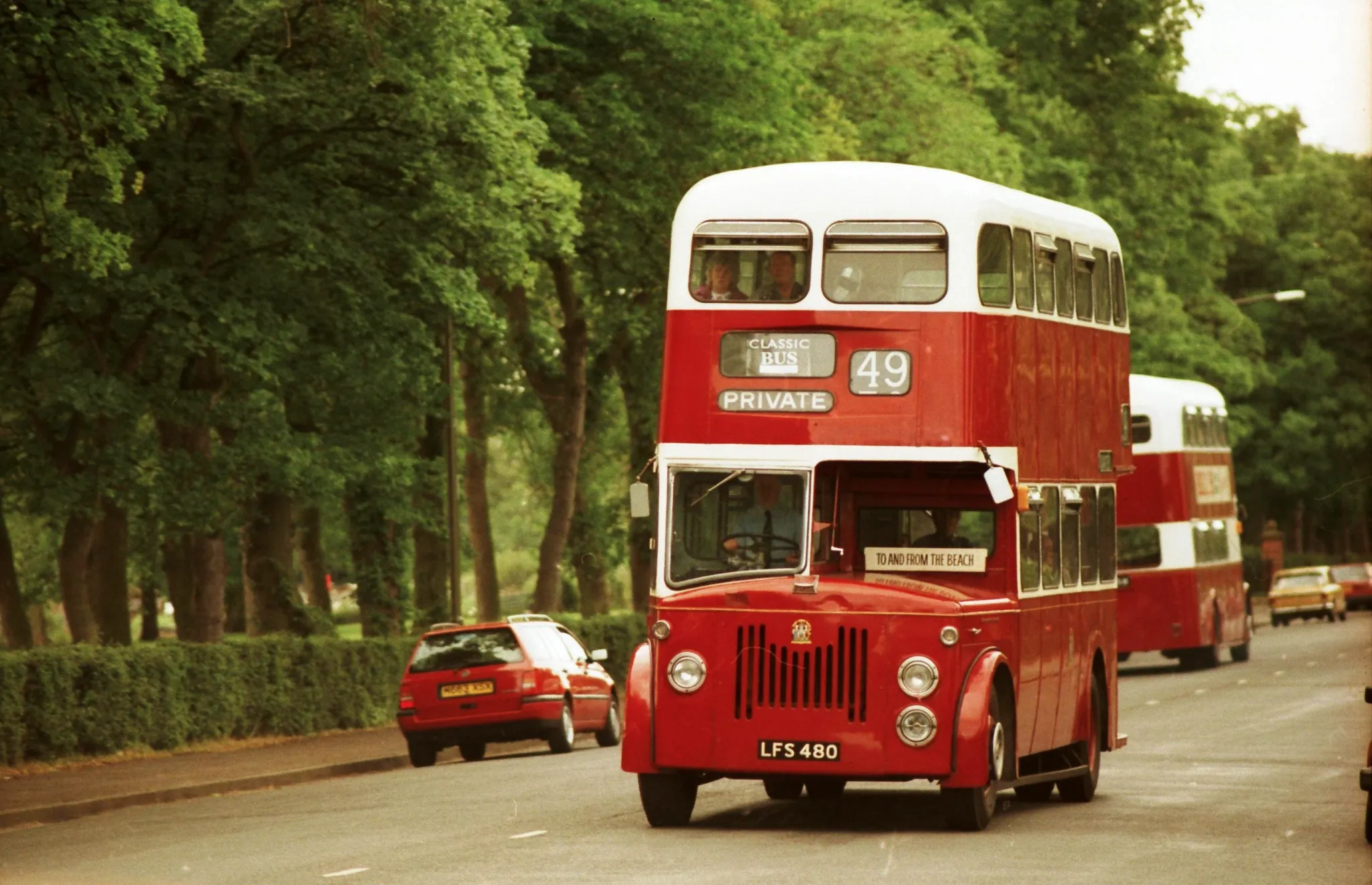 Classic red double-decker bus