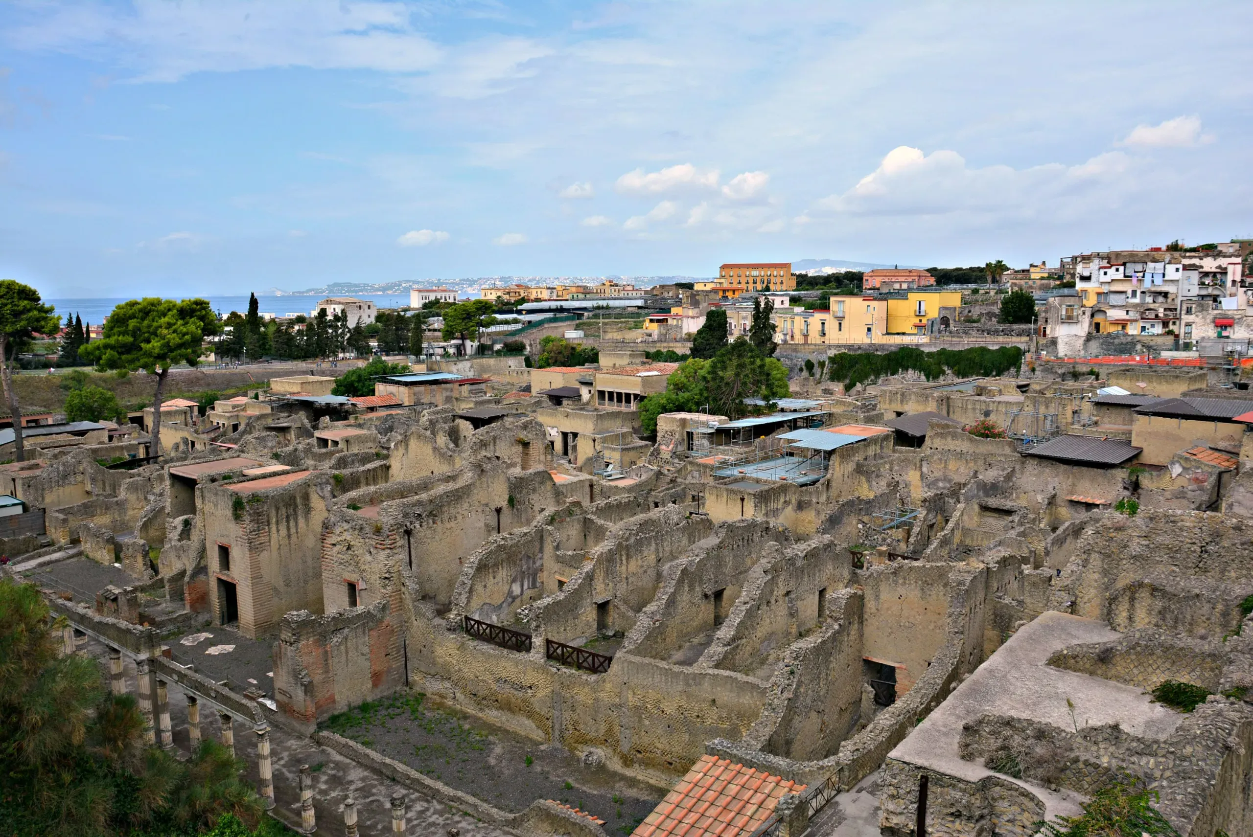 Panoramic aerial view of Herculaneum ruins