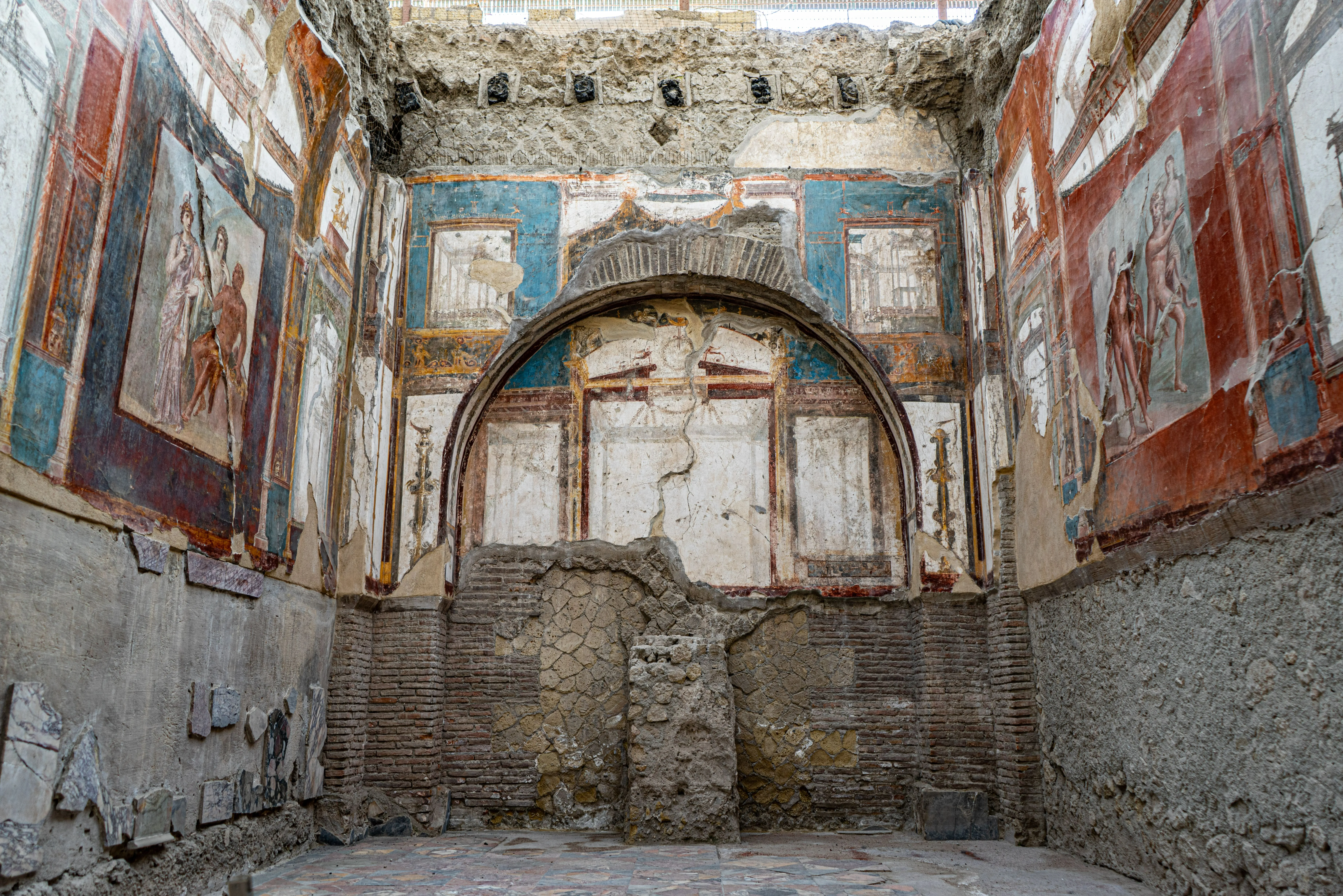 Wall mosaics preserved in Herculaneum