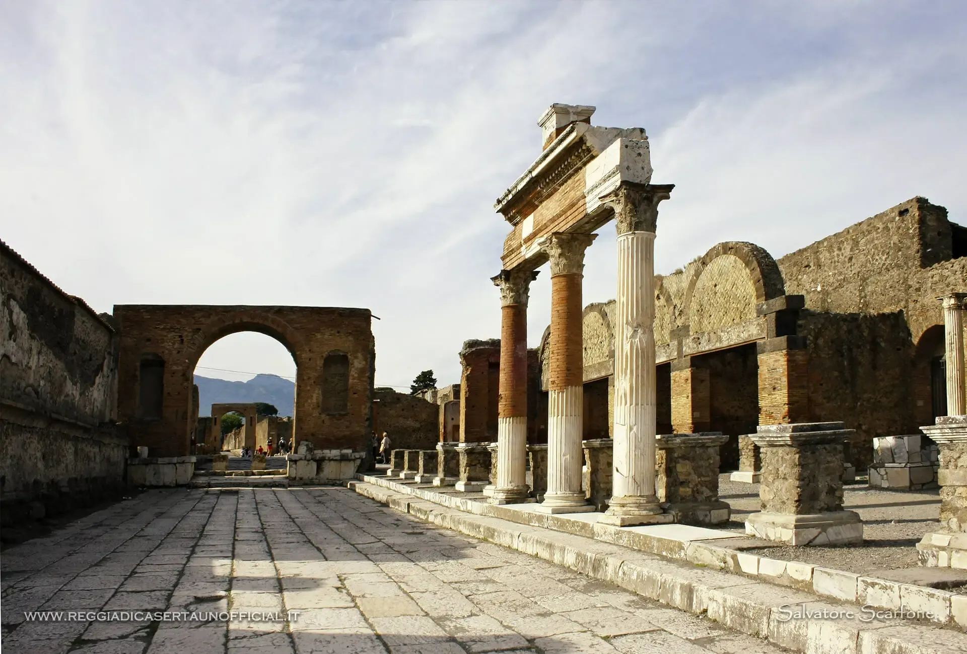 Ancient street with columns in Herculaneum