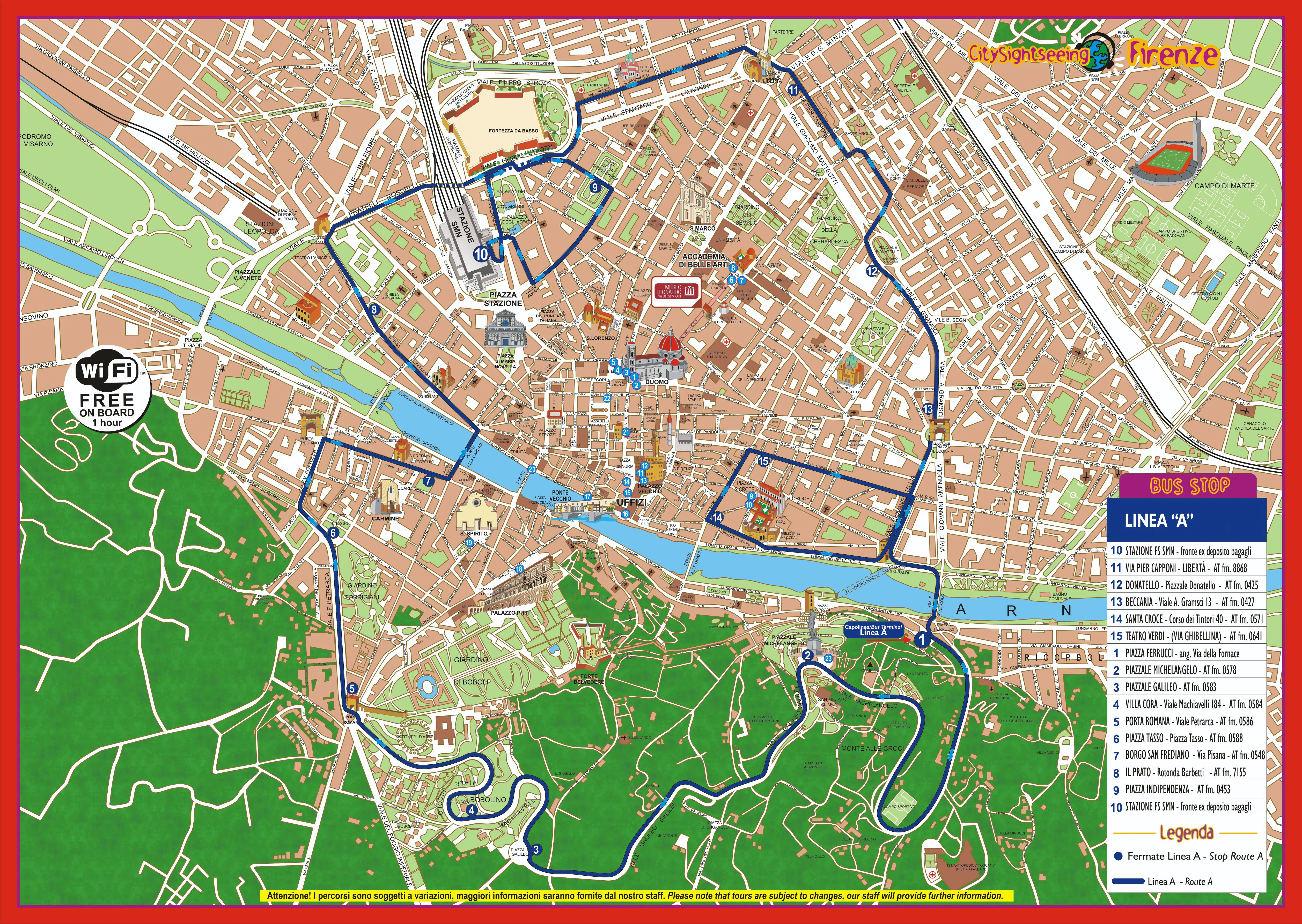 Uffizi ground floor map for pass holders