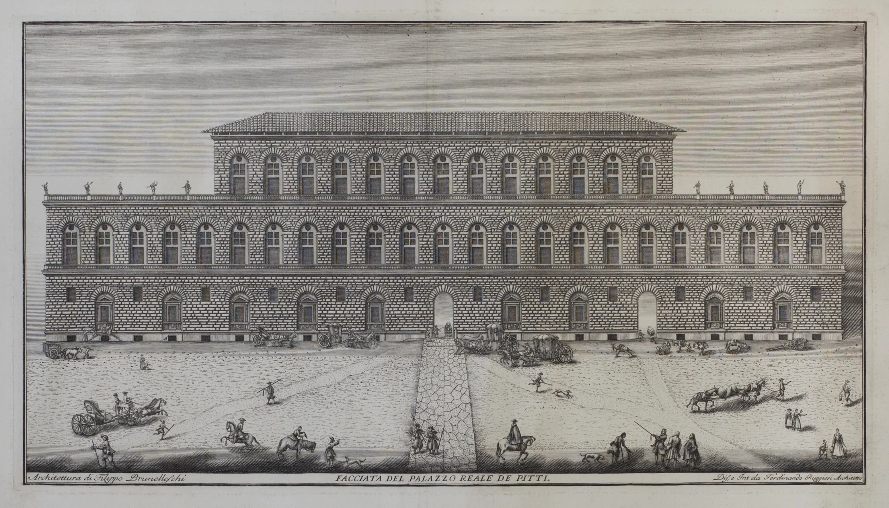 16th-century drawing of Palazzo Pitti