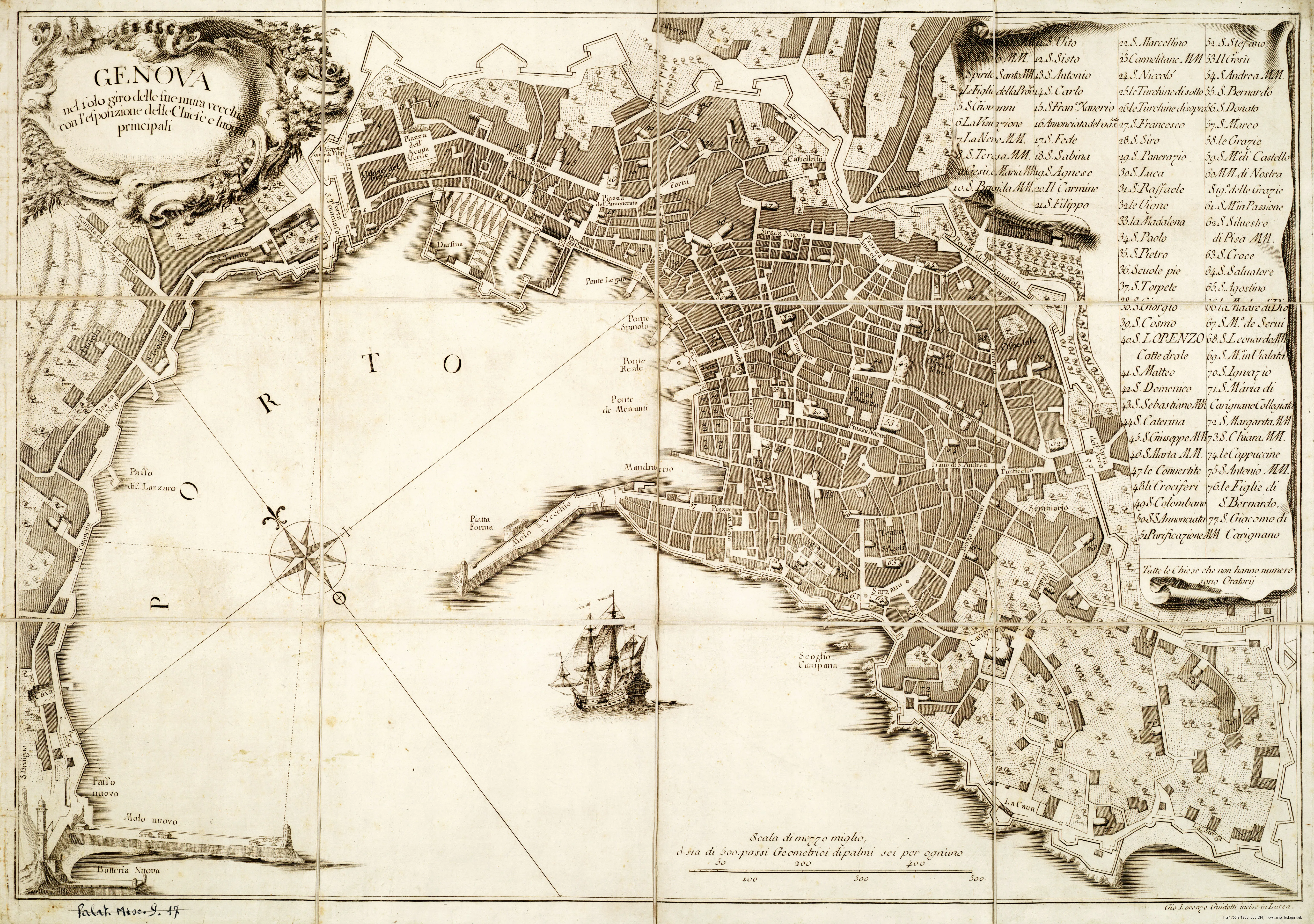 1760 Map of Genoa