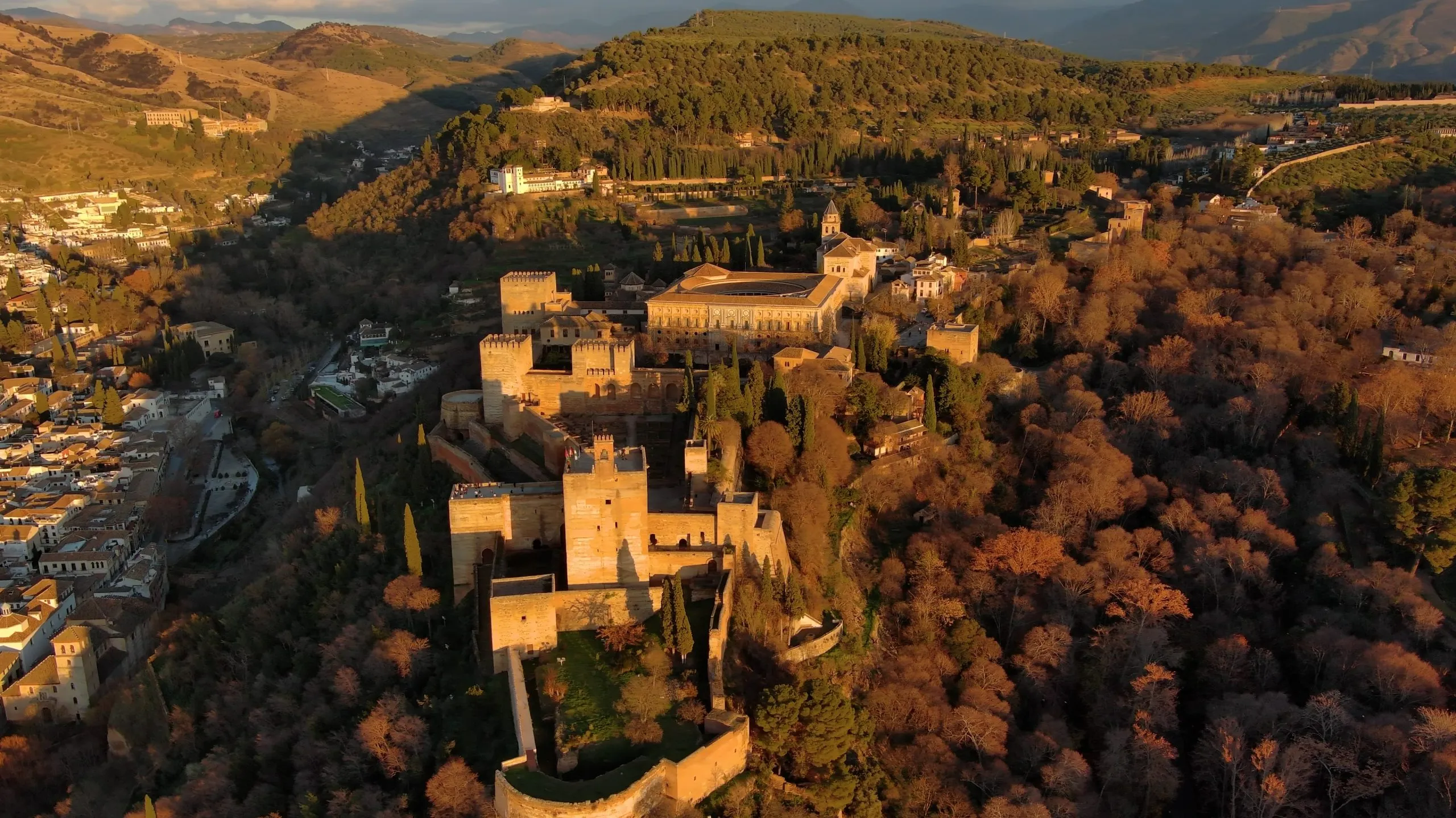 Aerial view of the Alhambra in Granada