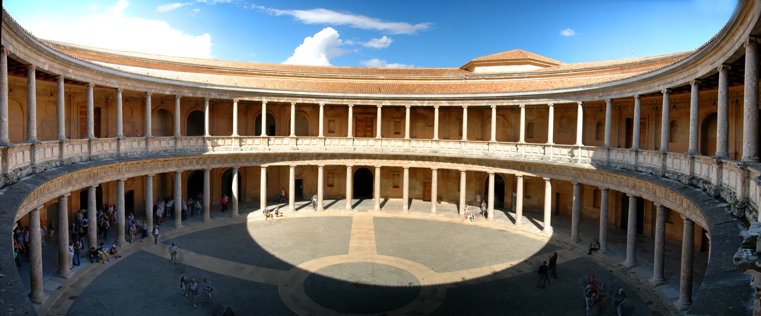 Arched courtyard and reflective pool at the Alhambra