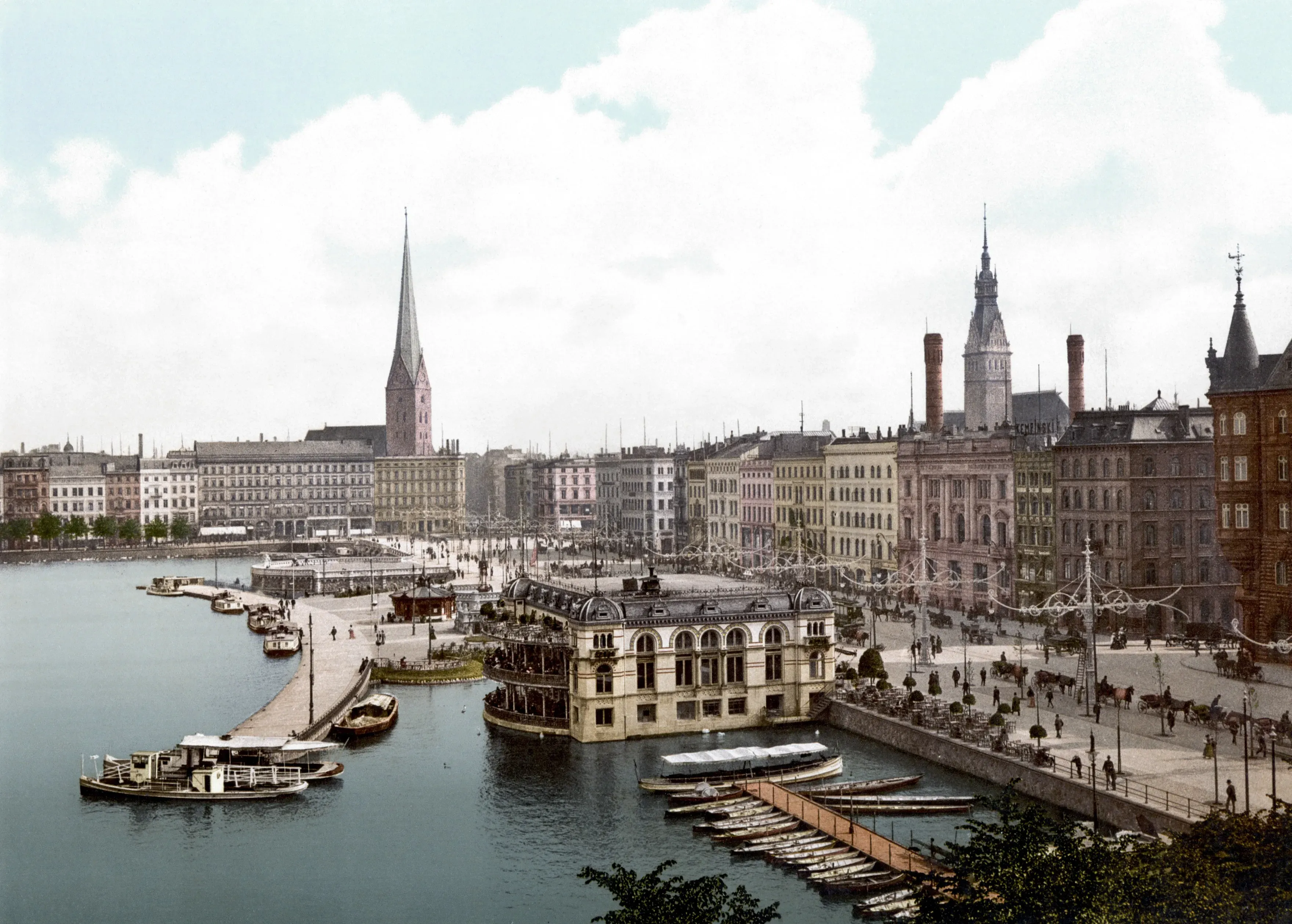 Jungfernstieg in Hamburg around 1890